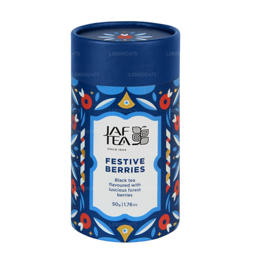 Jaf Tea Festliga bär - Svart Te Smaksatt Med Läckra Skogsbär Caddy (50g)