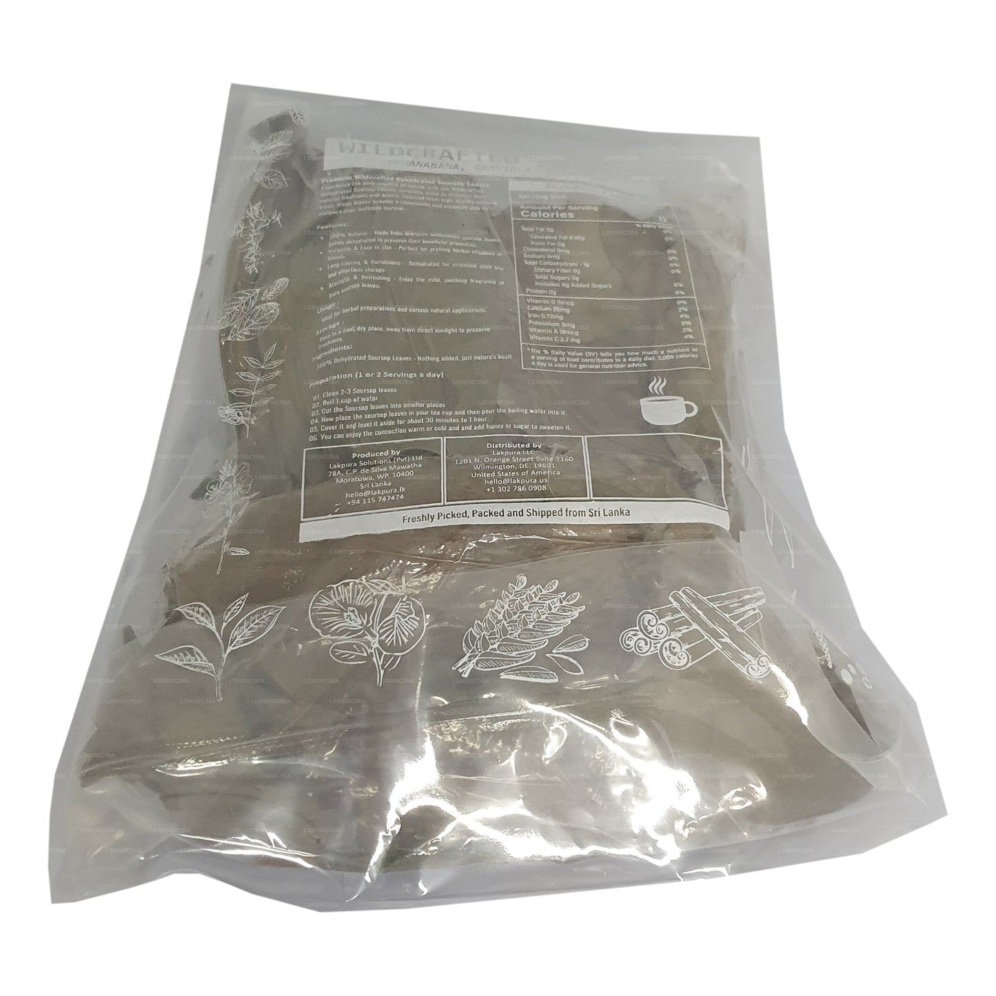 Lakpura® Wildcrafted Soursop (Guanabana, Graviola, Guyabano) Dehydrerade Blad Hela