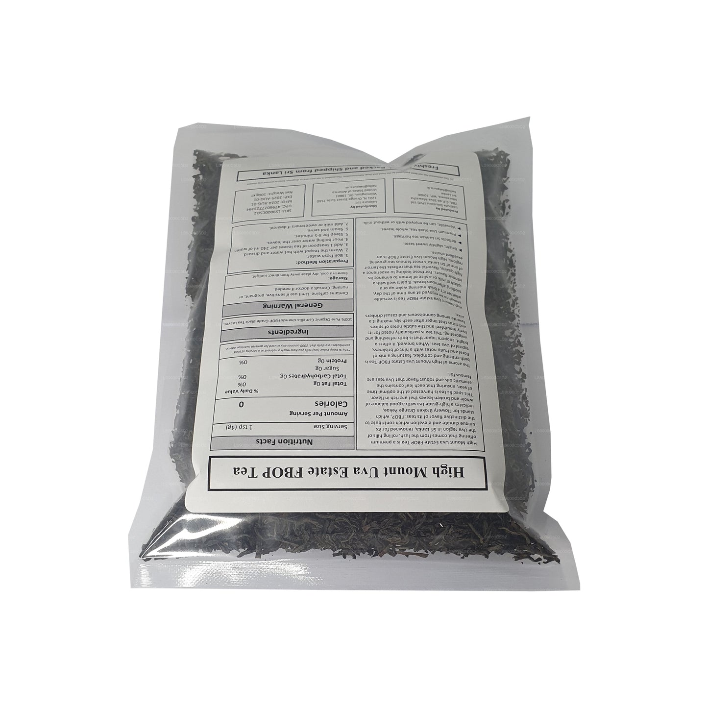 Lakpura® Uva High Mount Uva Estate FBOP Tea (100g)