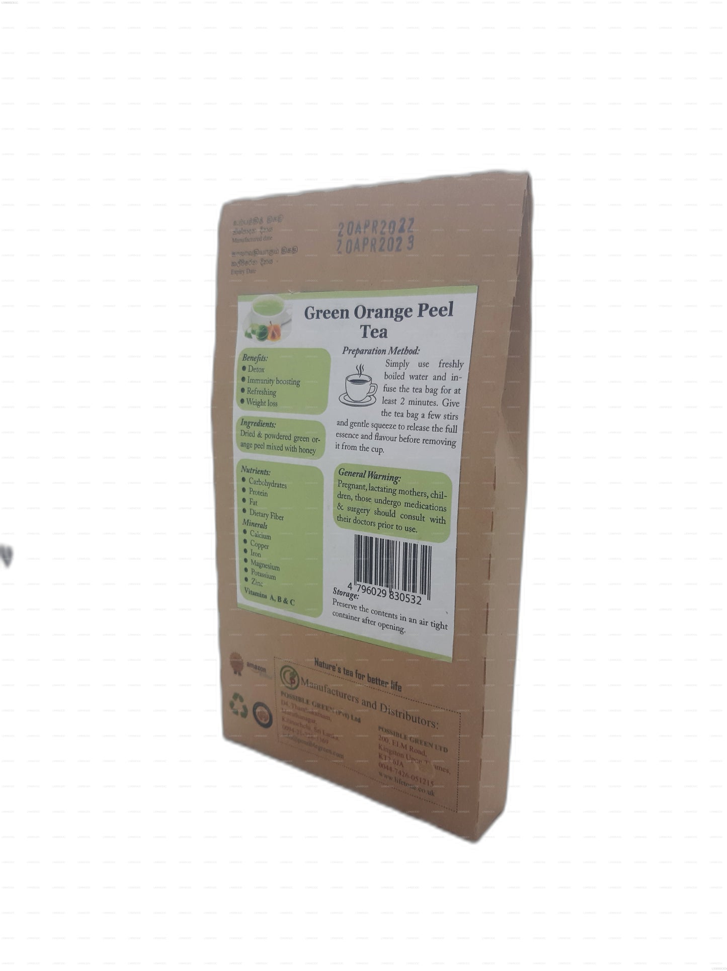 Lifetone Green Orange Peel Tea (40g) 20 Tea Bags