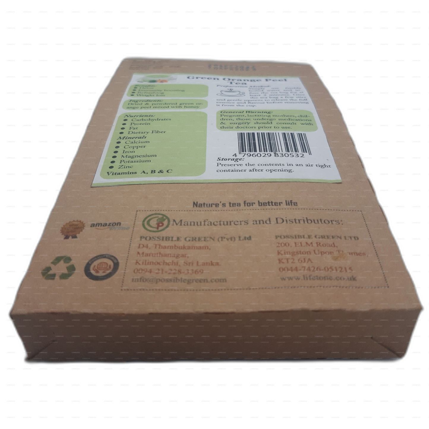 Lifetone Green Orange Peel Tea (40g) 20 Tea Bags