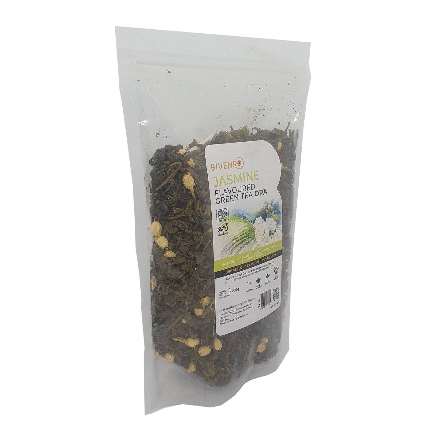Bivenro Jasmine Flavoured Green Tea OPA Grade (200g)