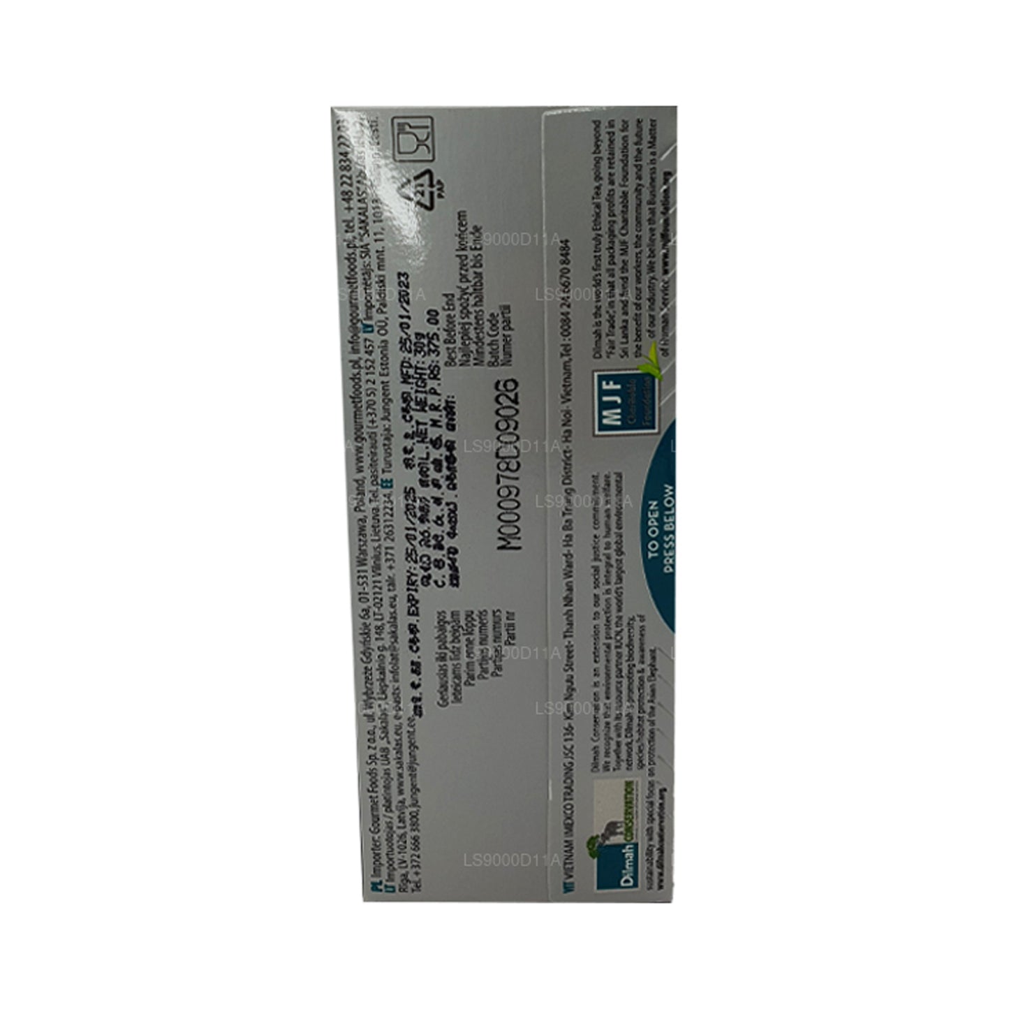 Dilmah Jordgubbssmak Ceylon svart te (30g) 20 tepåsar