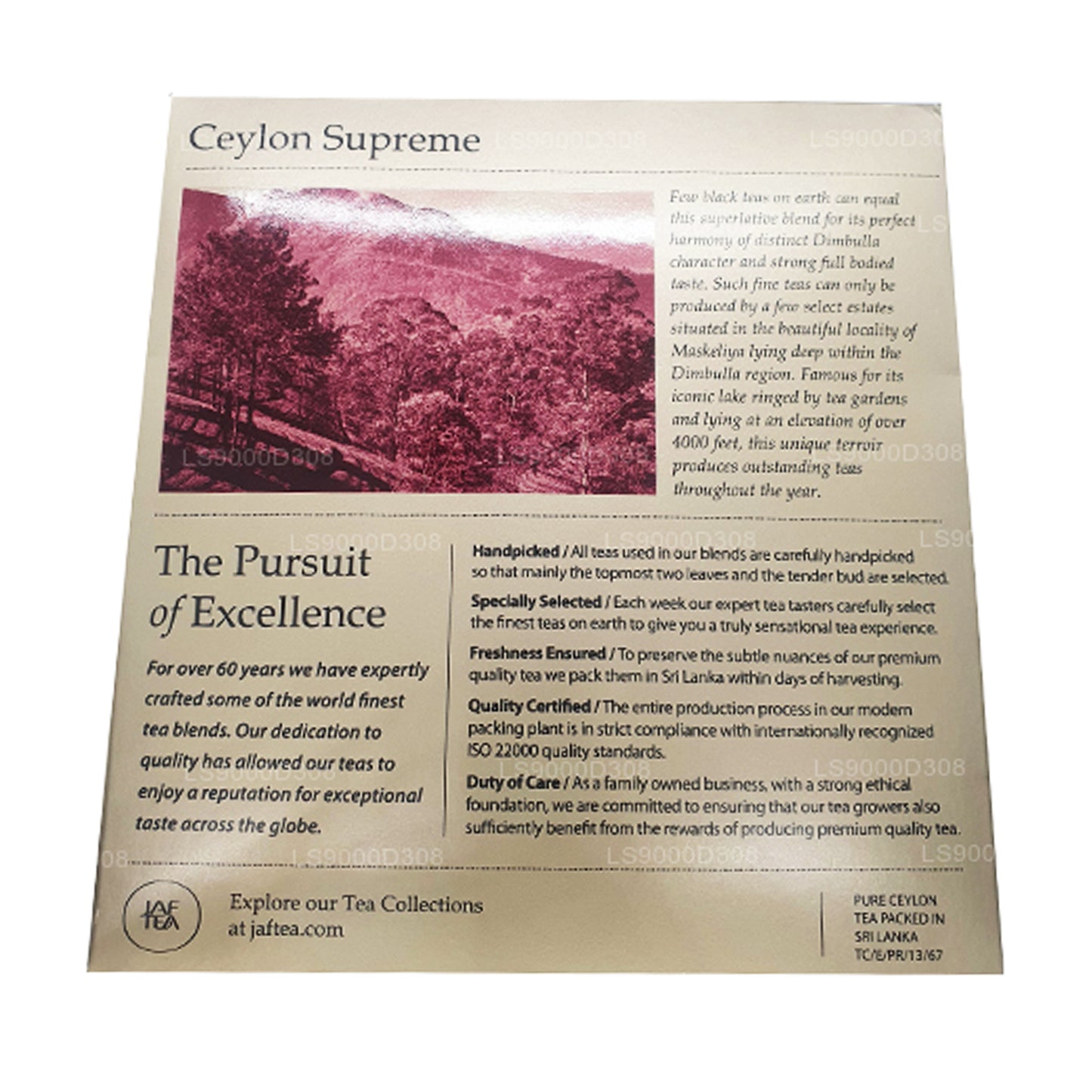 Jaf Tea Classic Gold Collection Ceylon Supreme (50g)