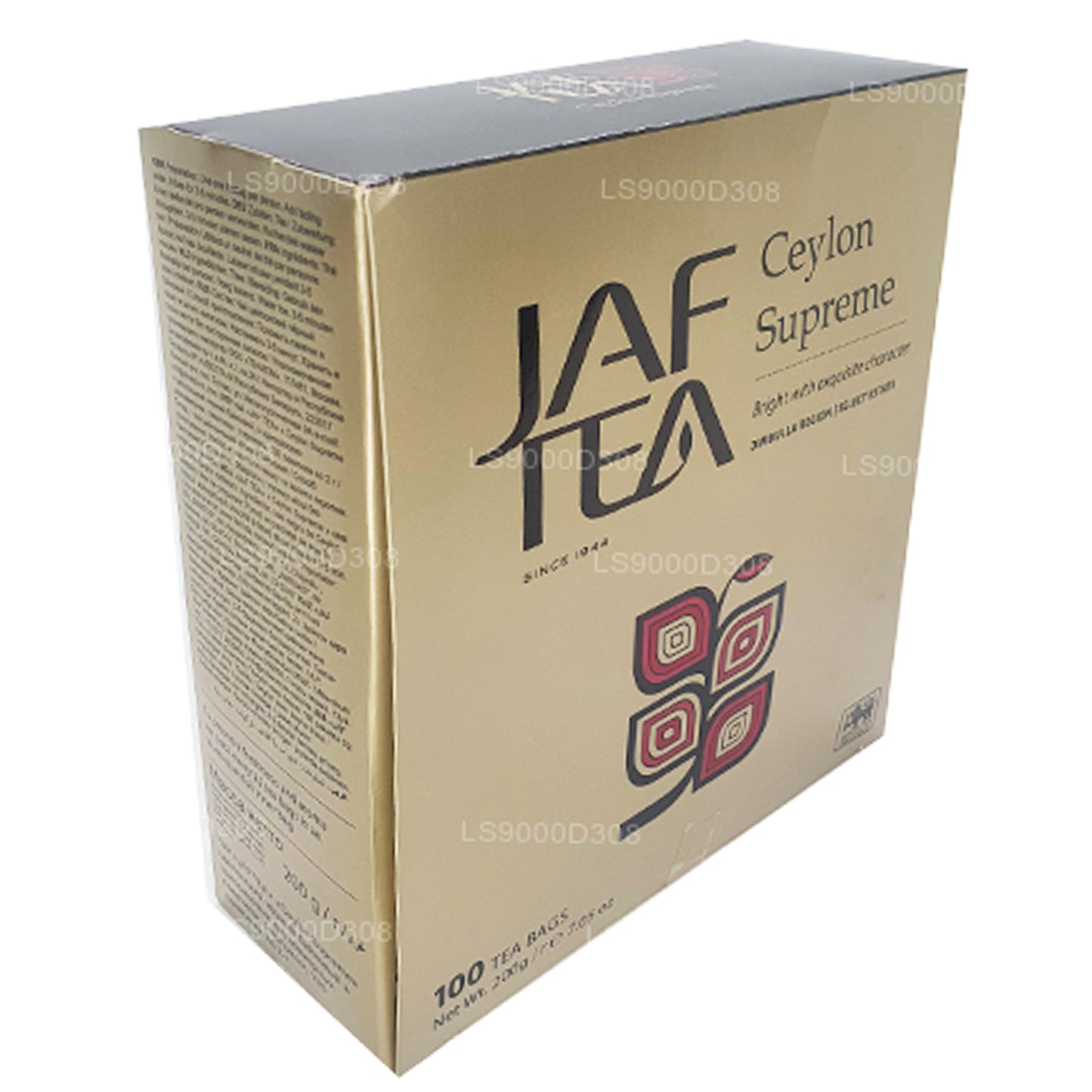 Jaf Tea Classic Gold Collection Ceylon Supreme 100 Tepåsar Sträng och Tag (200g)