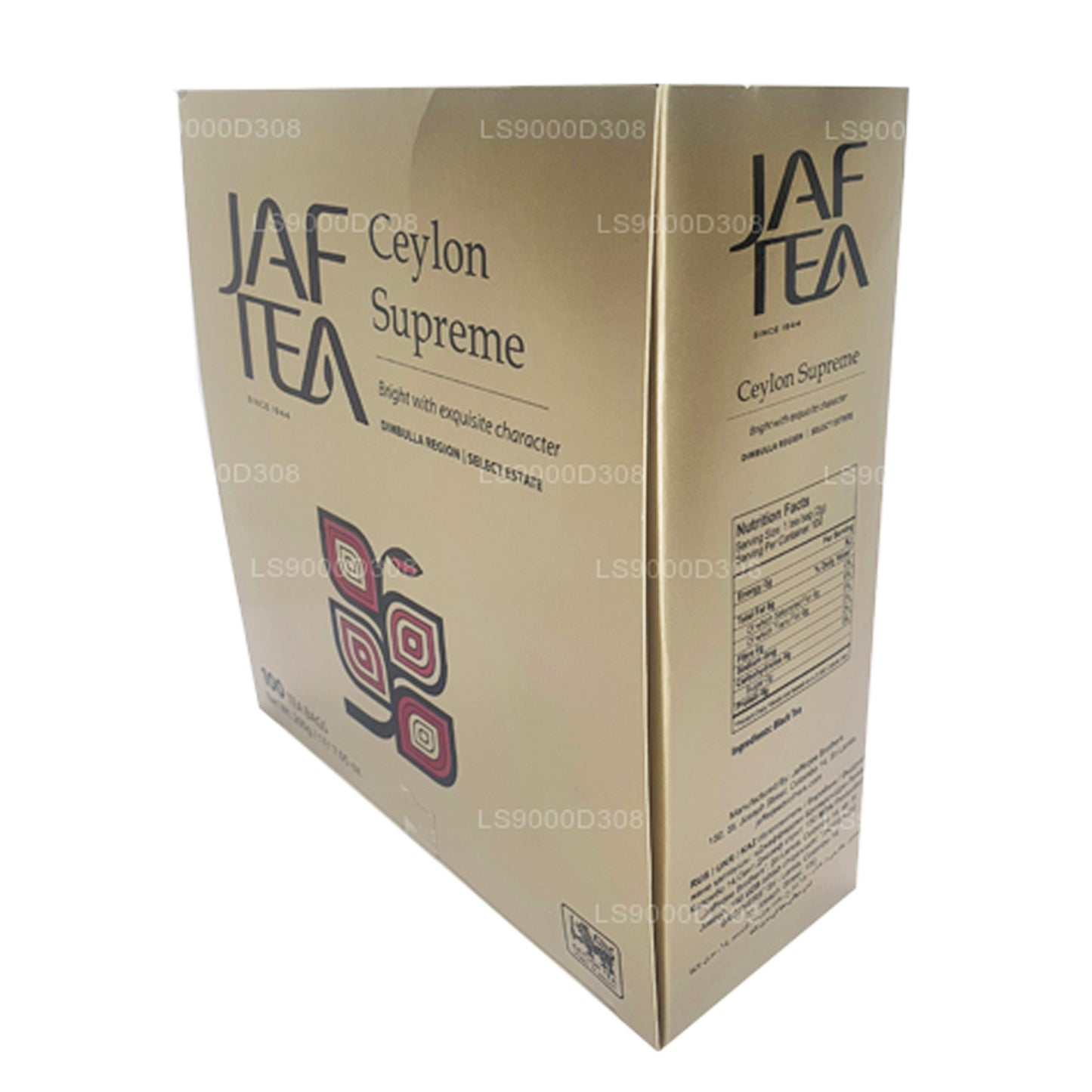 Jaf Tea Classic Gold Collection Ceylon Supreme 100 Tepåsar Sträng och Tag (200g)