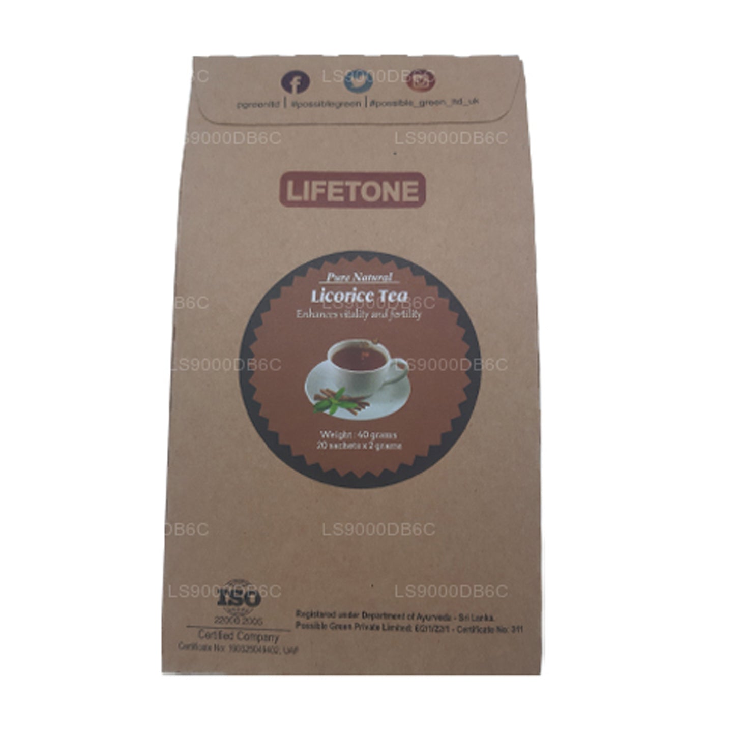 Lifetone lakrits te (40g)