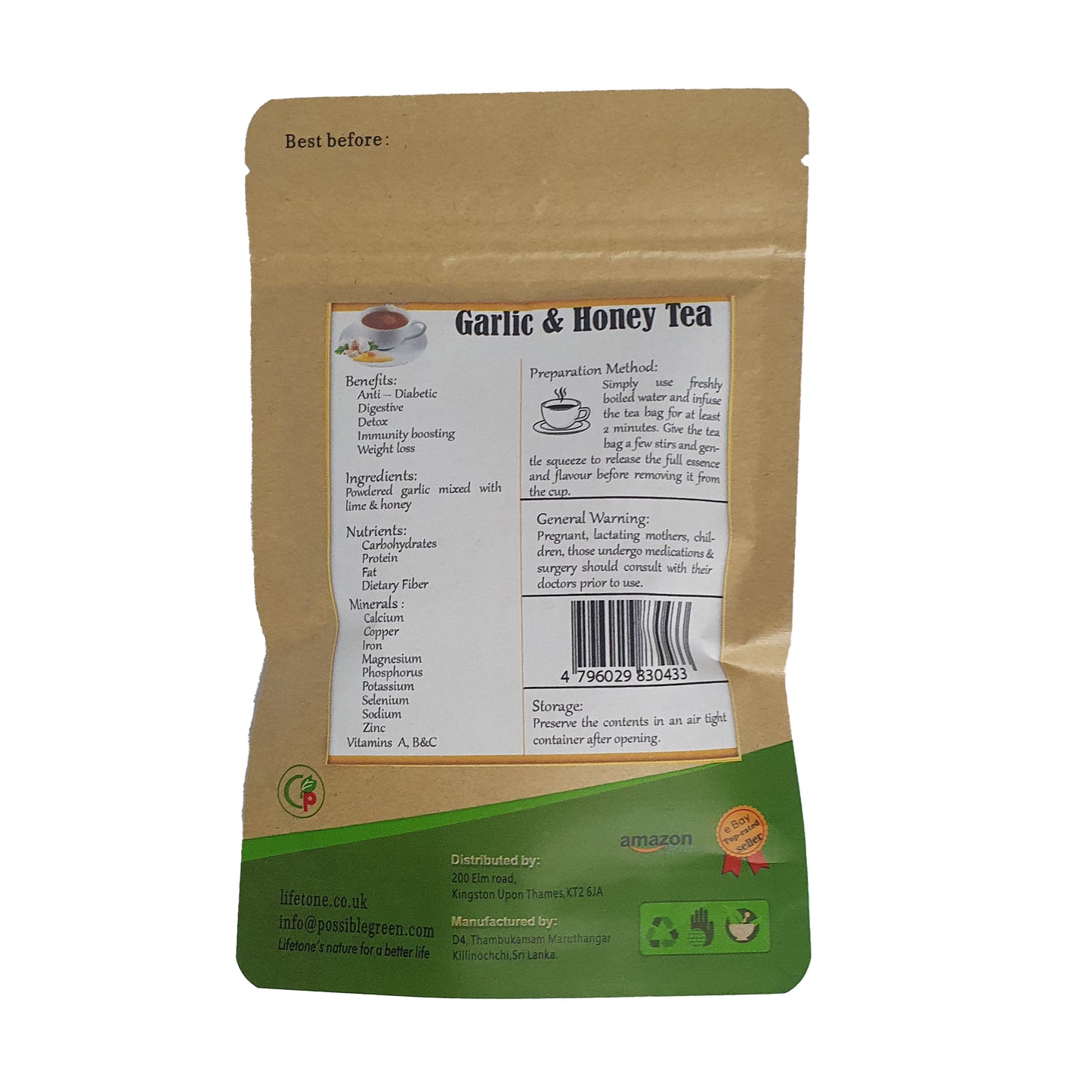 Lifetone Vitlök Honung Te (40g)