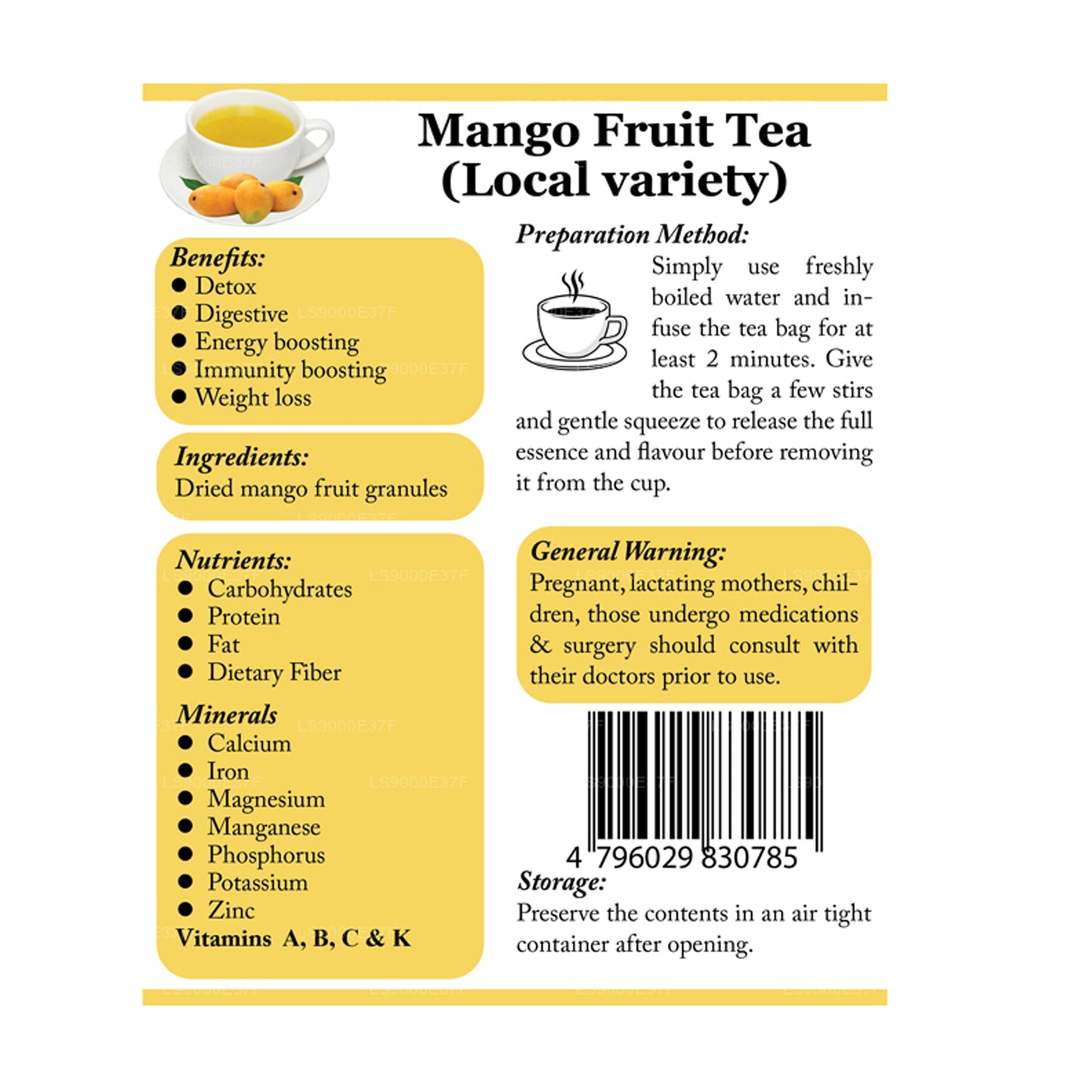 Lifetone Mango Fruit Tea (40g) 20 Tea Bags