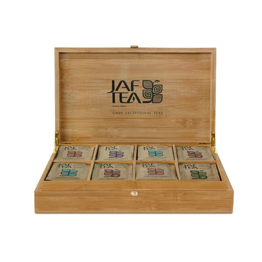 Jaf Tea 8 fack bambu presentatör med folie kuvert tepåsar (160g)