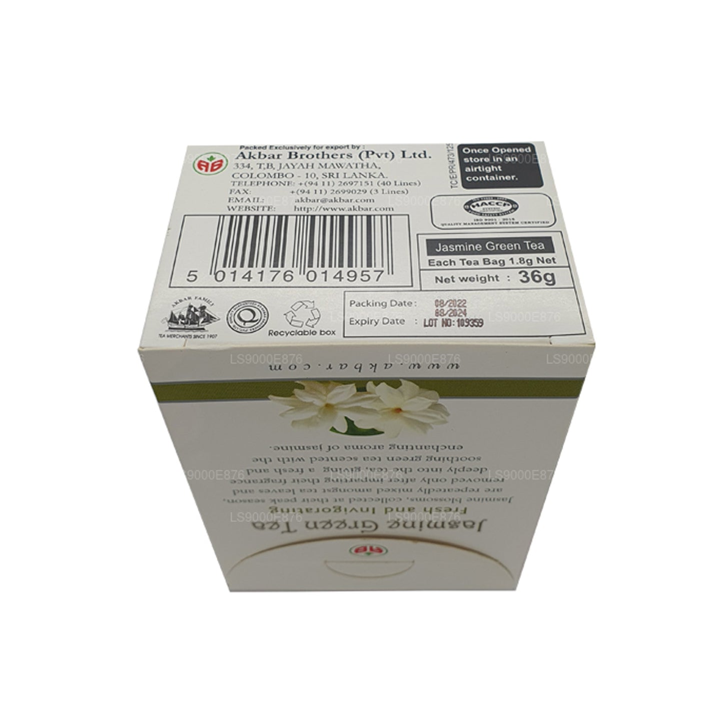 Akbar Jasmine Grönt Te (36g) 20 Tepåsar