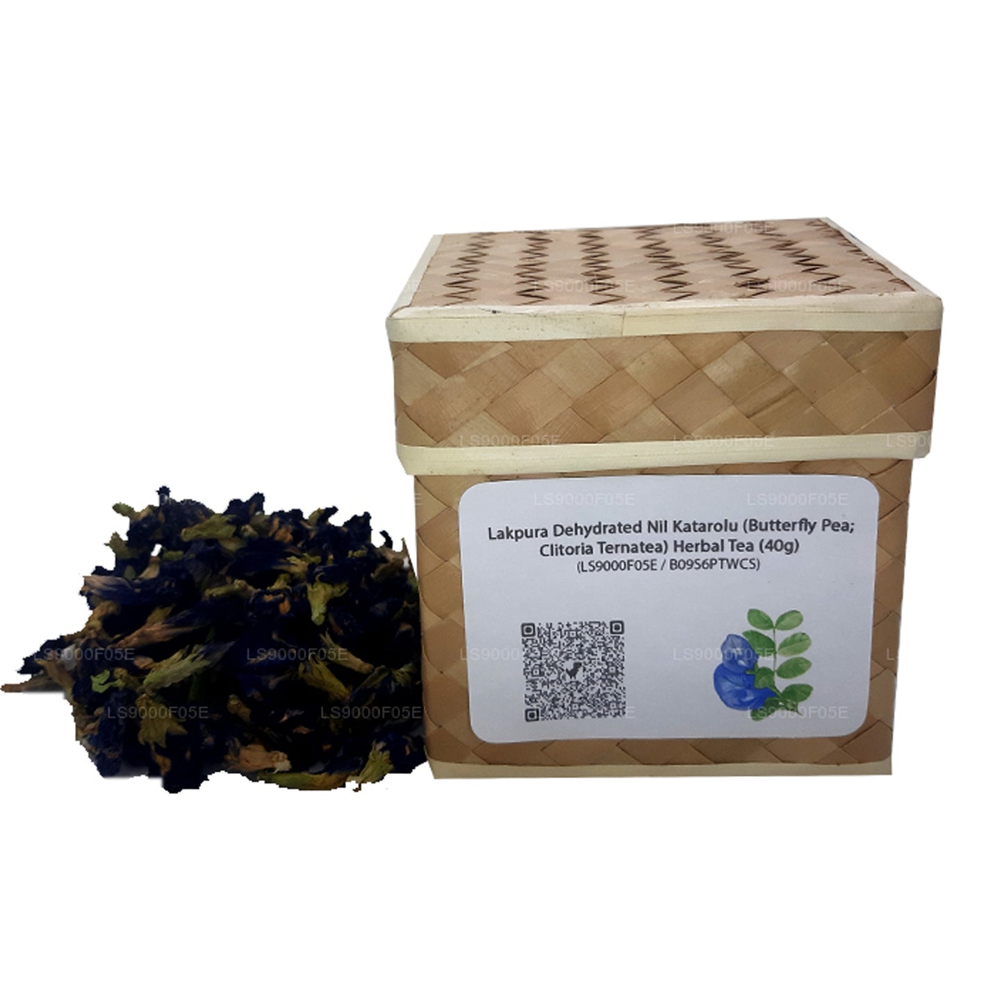 Lakpura uttorkad Nil Katarolu (Butterfly Pea; Clitoria Ternatea) Örtte (40g)