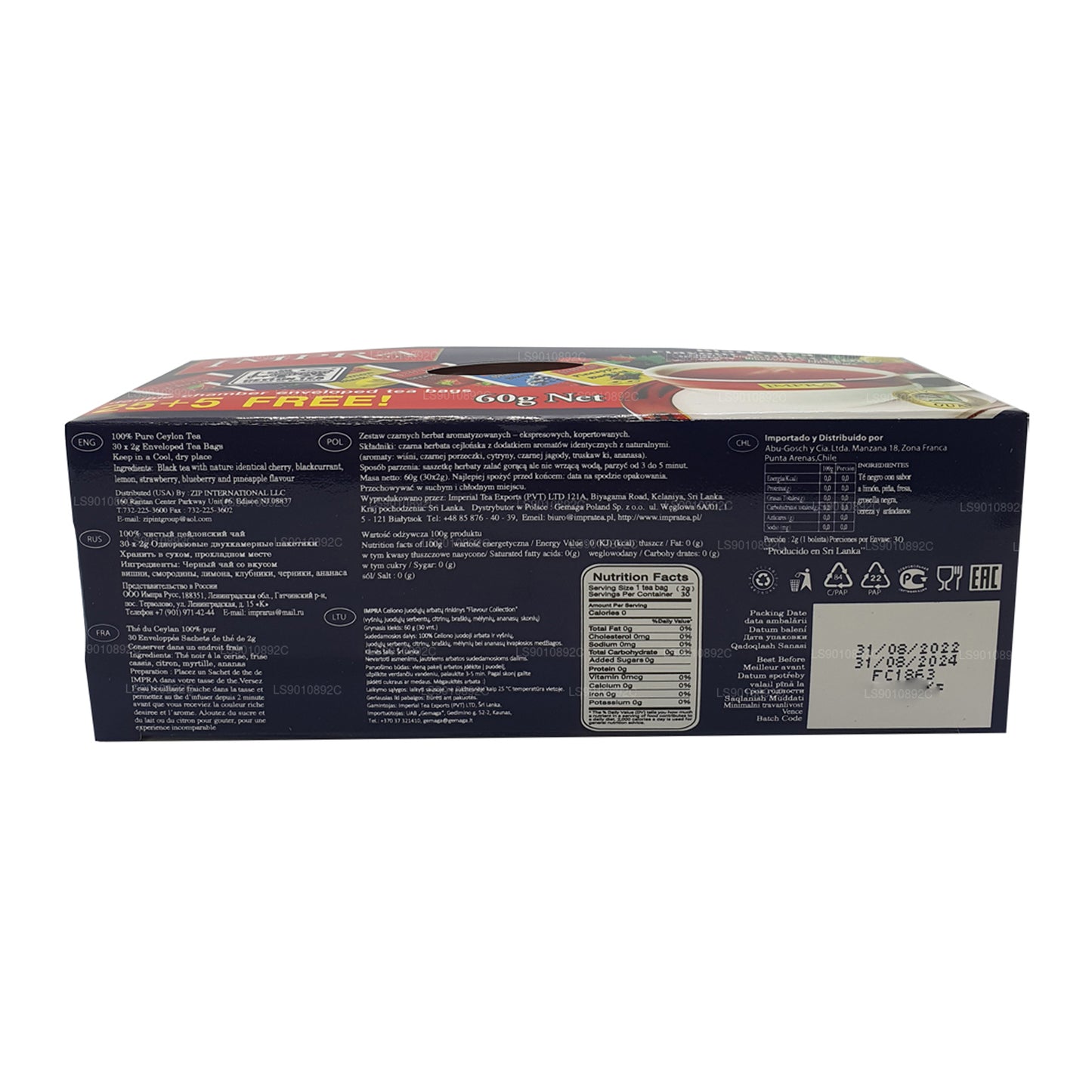 Impra Flavor Collection Ceylon svart te (60g) 30 tepåsar