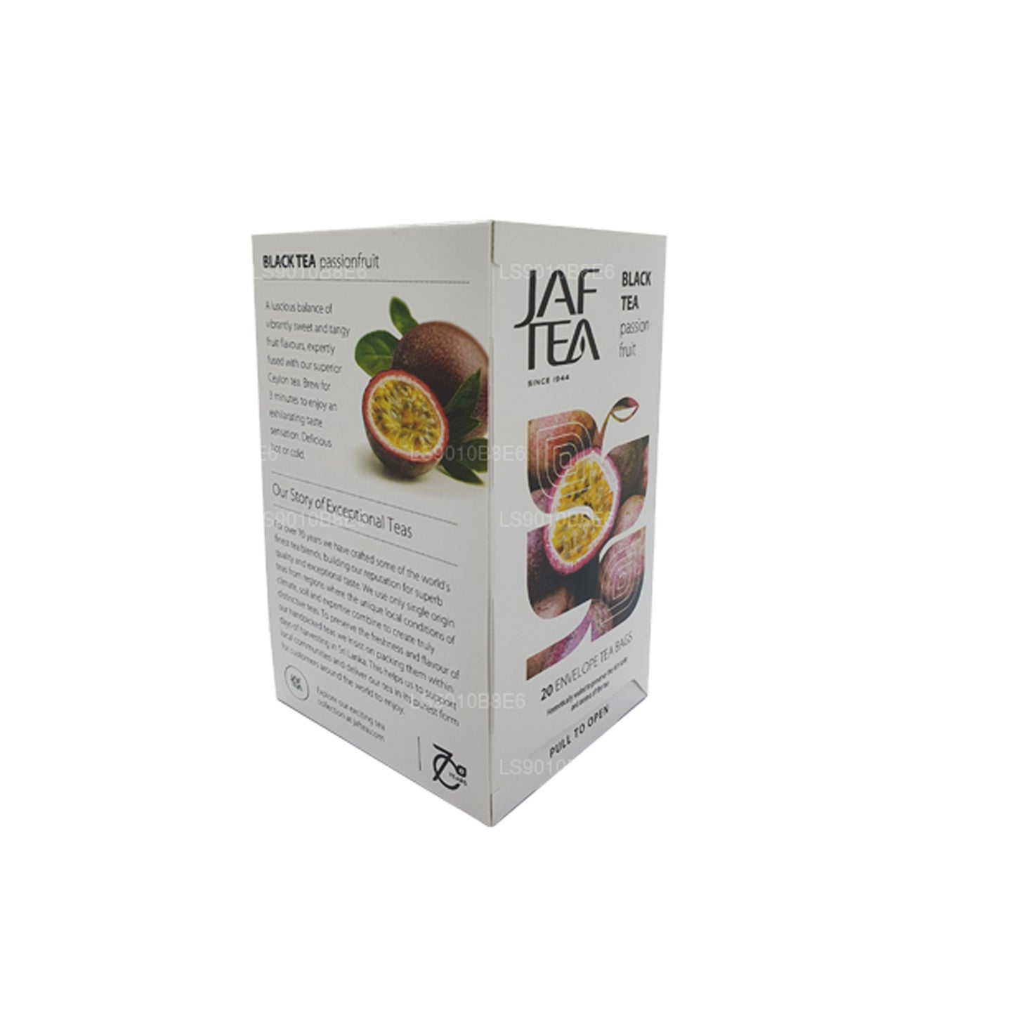 Jaf Tea Pure Fruits Kollektion Svart Te Passionsfrukt Folie Kuvert Tepåsar (30g)