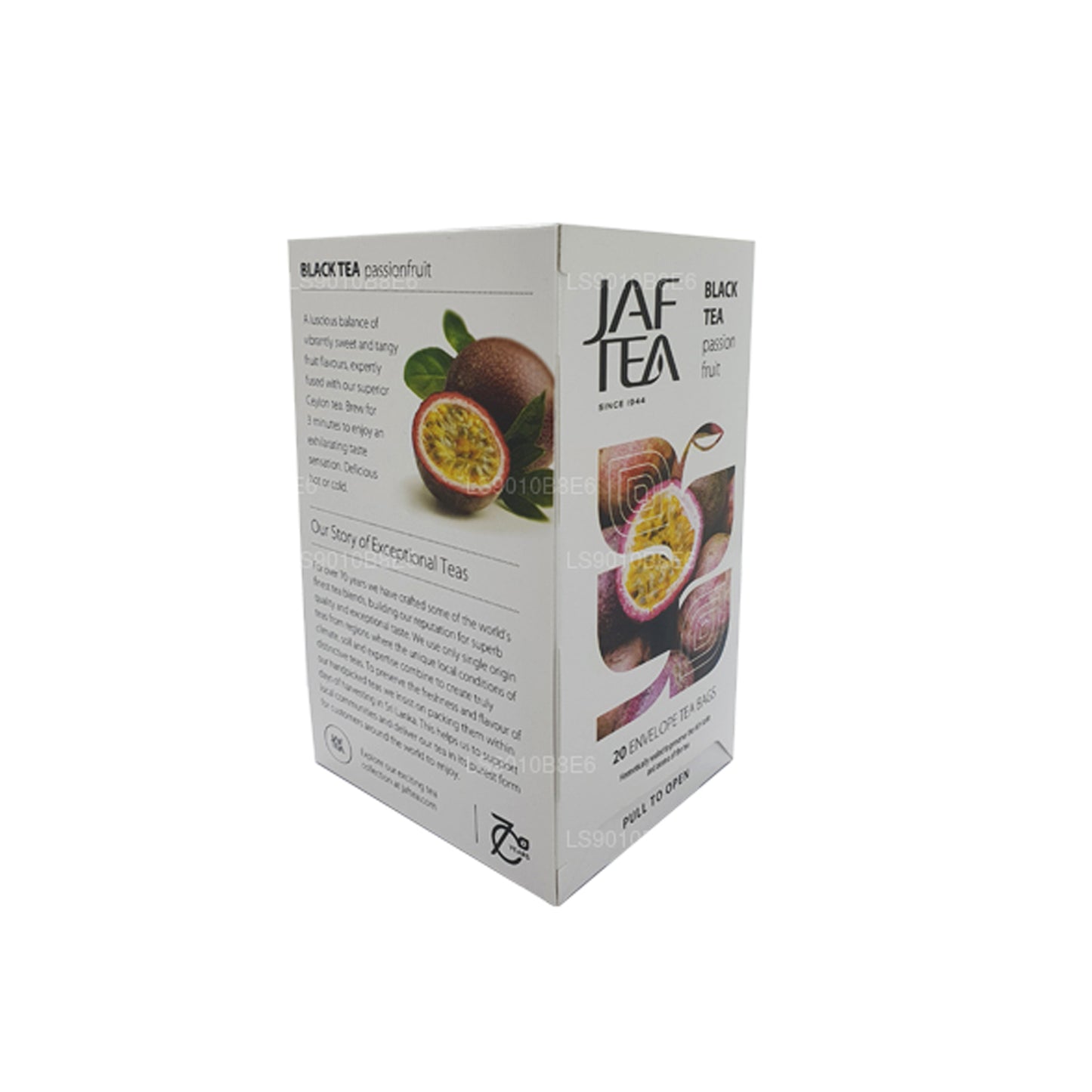 Jaf Tea Pure Fruits Kollektion Svart Te Passionsfrukt Folie Kuvert Tepåsar (30g)