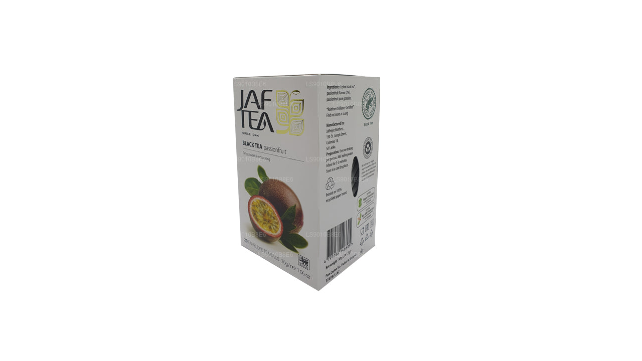 Jaf Tea Pure Fruits Kollektion Svart Te Passionsfrukt Folie Kuvert Tepåsar (30g)