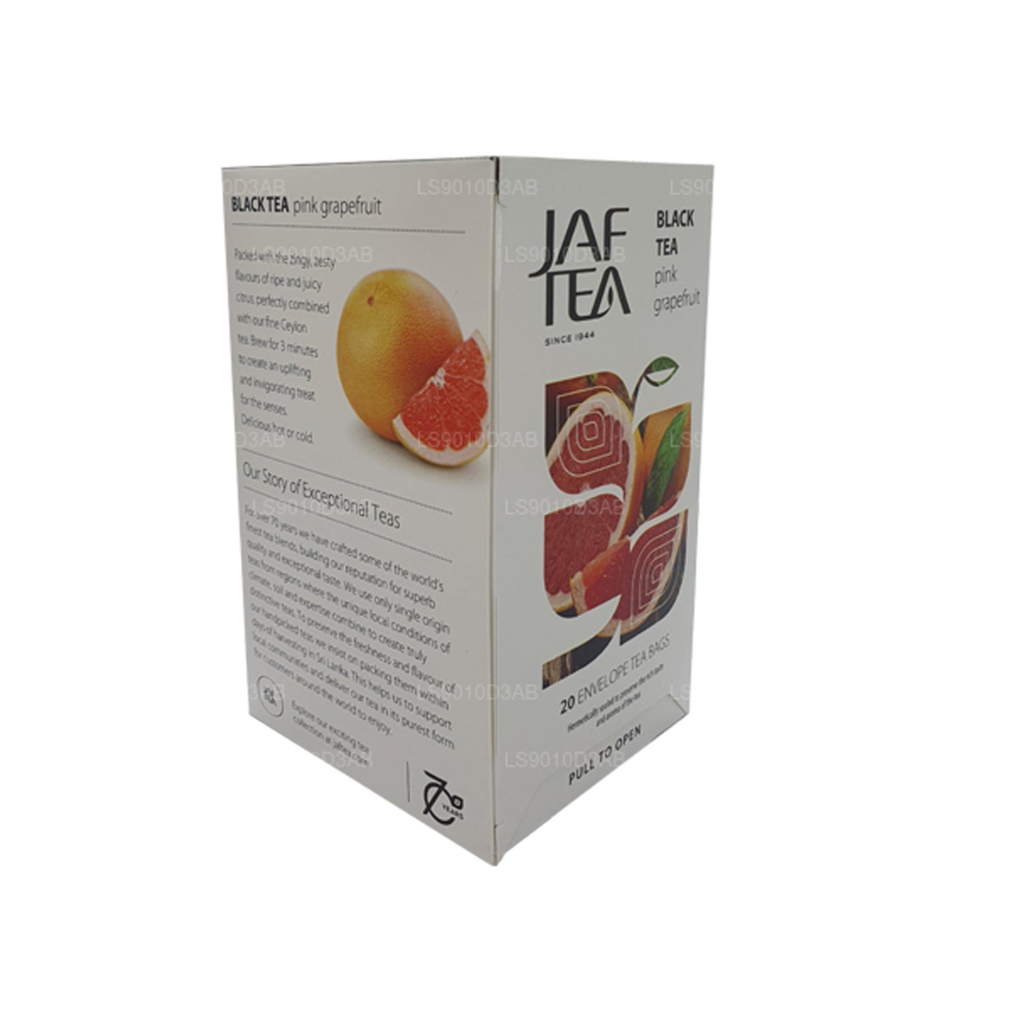Jaf Tea Pure Fruits Kollektion Svart Te Rosa Grapefruktfolie Kuvert Tepåsar (30g)