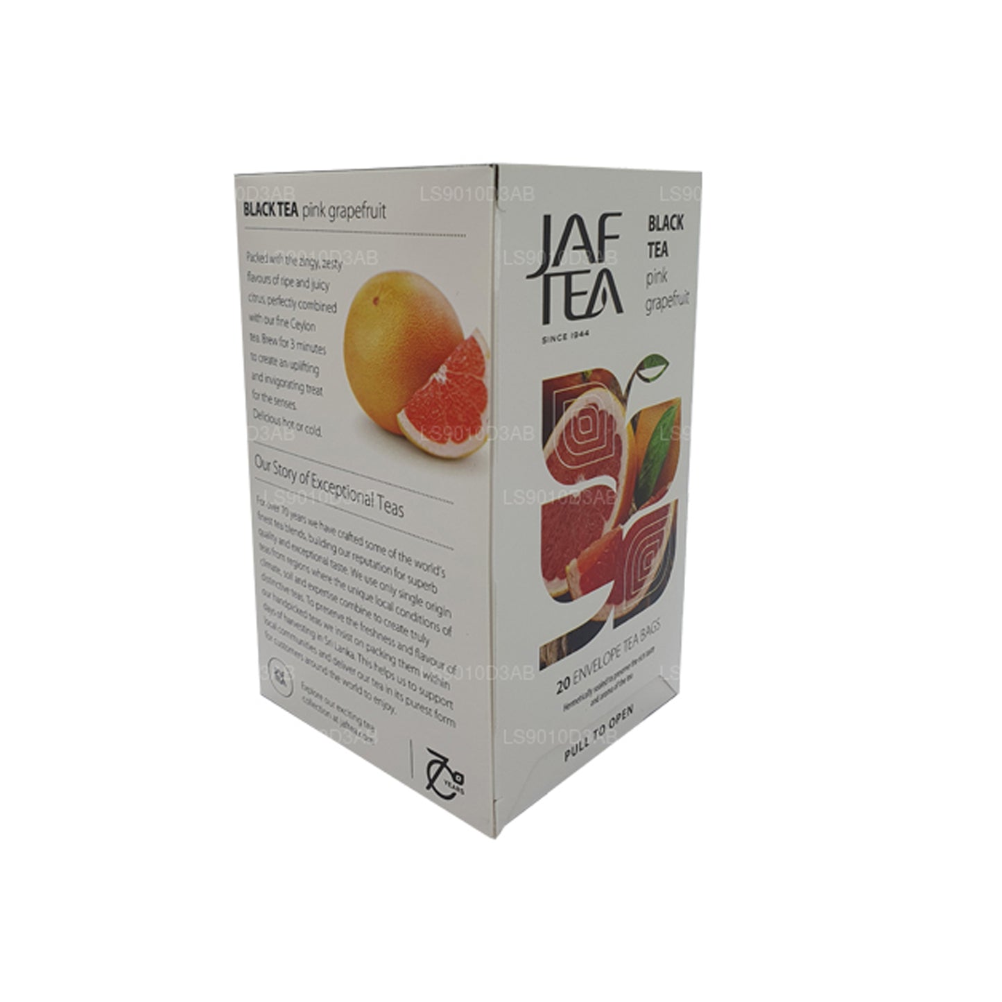 Jaf Tea Pure Fruits Kollektion Svart Te Rosa Grapefruktfolie Kuvert Tepåsar (30g)