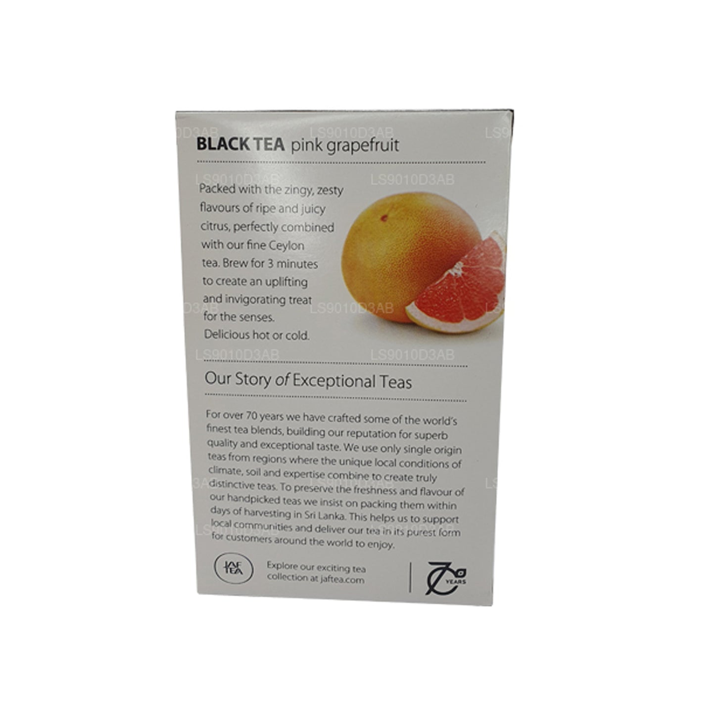 Jaf Tea Pure Fruits Kollektion Svart Te Rosa Grapefruktfolie Kuvert Tepåsar (30g)