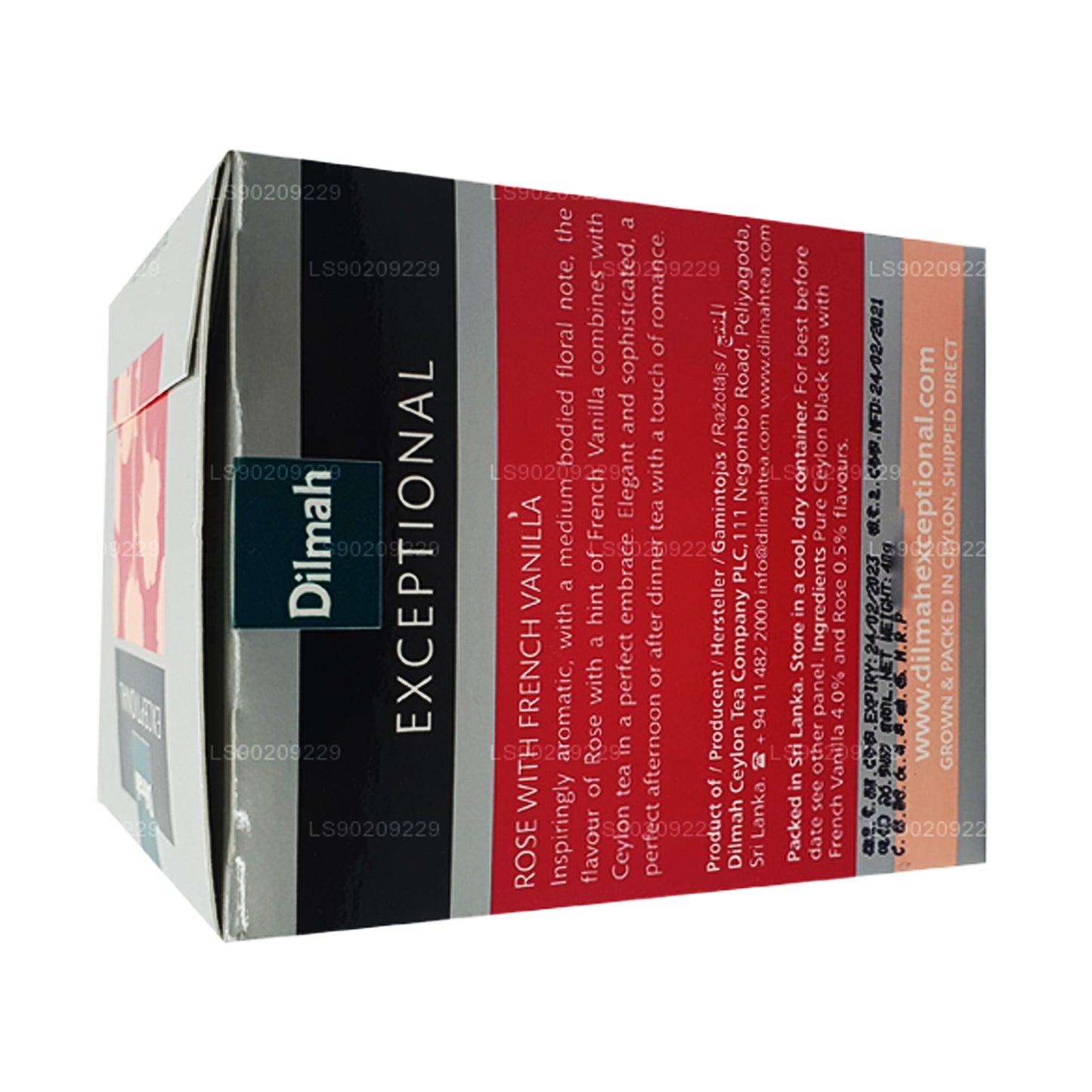 Dilmah Exceptional Rose med fransk vanilj (40g) 20 tepåsar