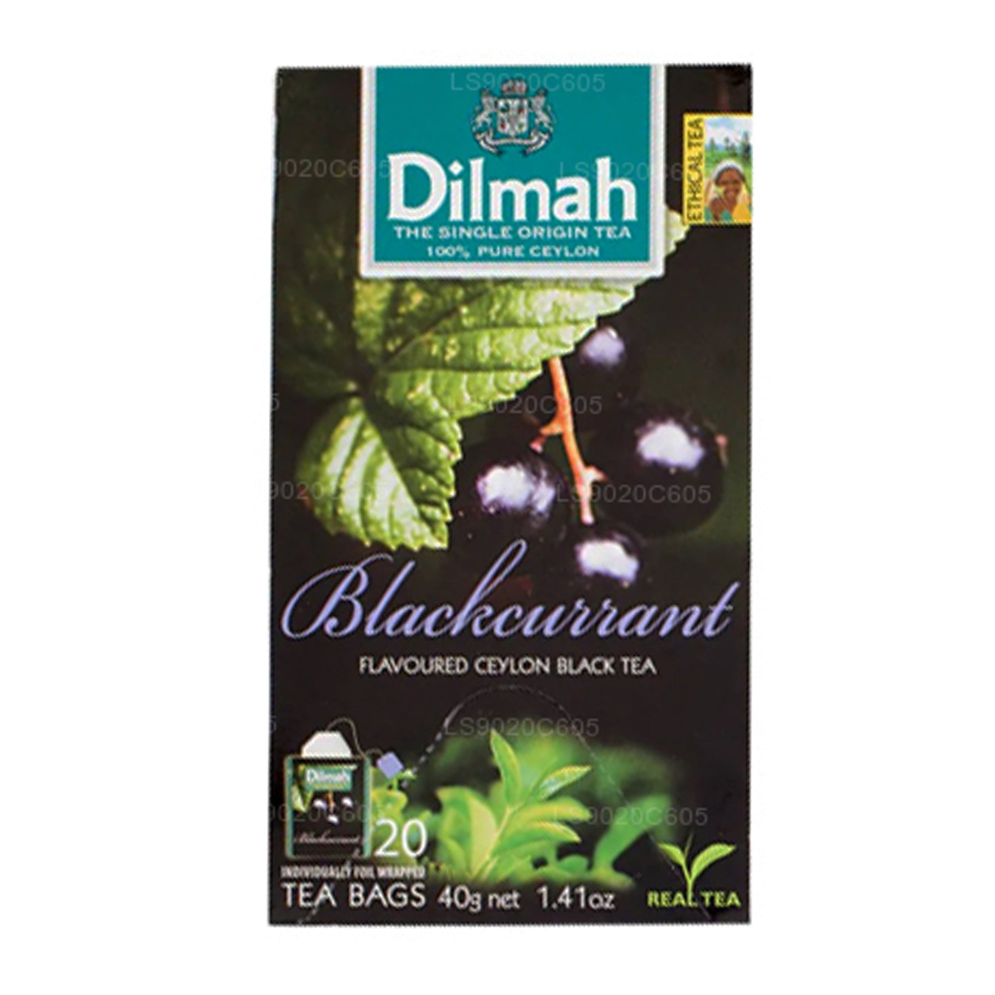 Dilmah svarta vinbär smaksatt te (40g) 20 tepåsar