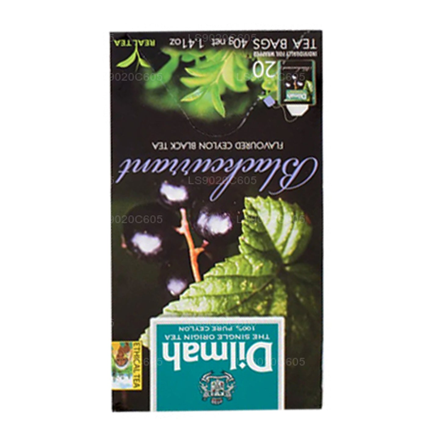 Dilmah svarta vinbär smaksatt te (40g) 20 tepåsar