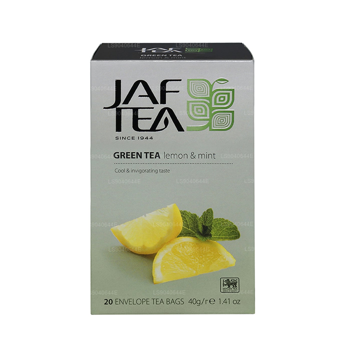 Jaf Tea Pure Green Kollektion Grön Citron & Mintfolie Kuvert Tepåsar (40g)