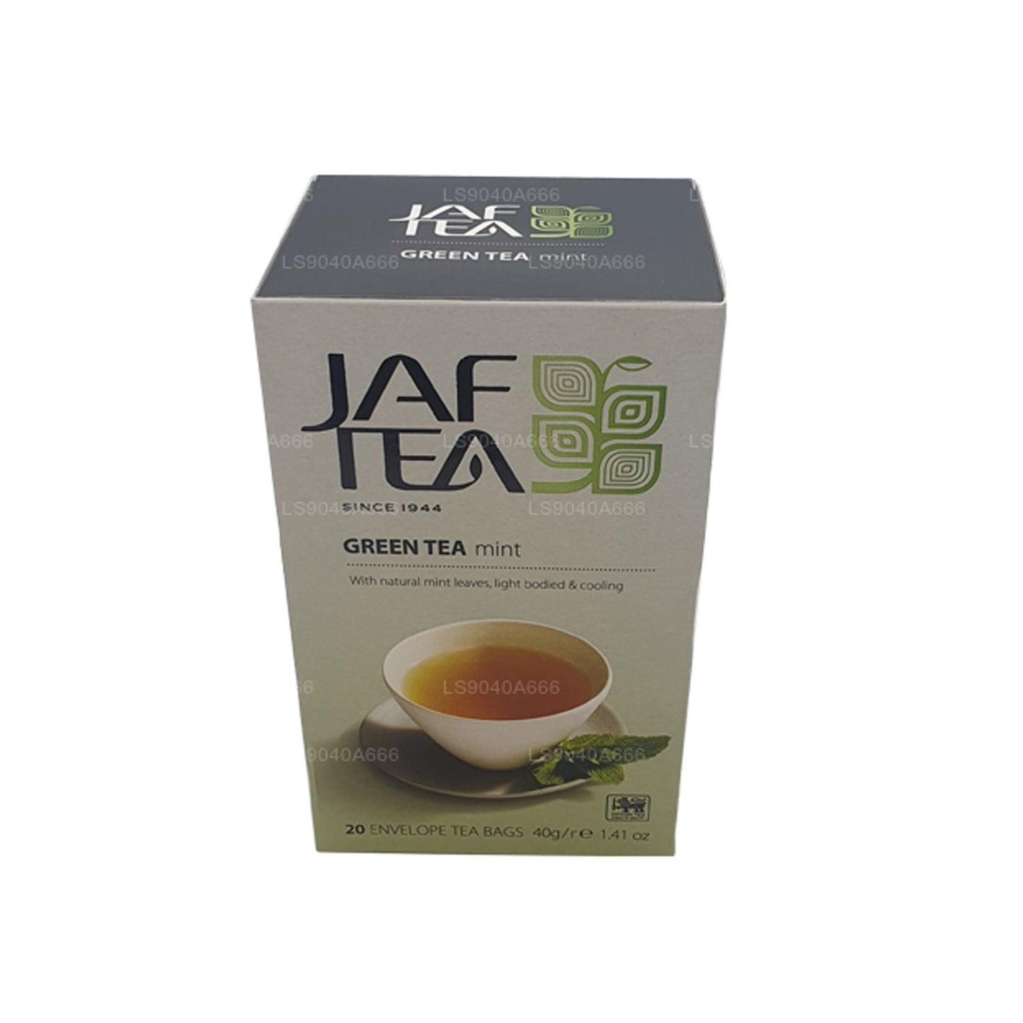 Jaf Tea Pure Green Kollektion Grönt te Mintfolie Kuvert Tepåsar (40g)
