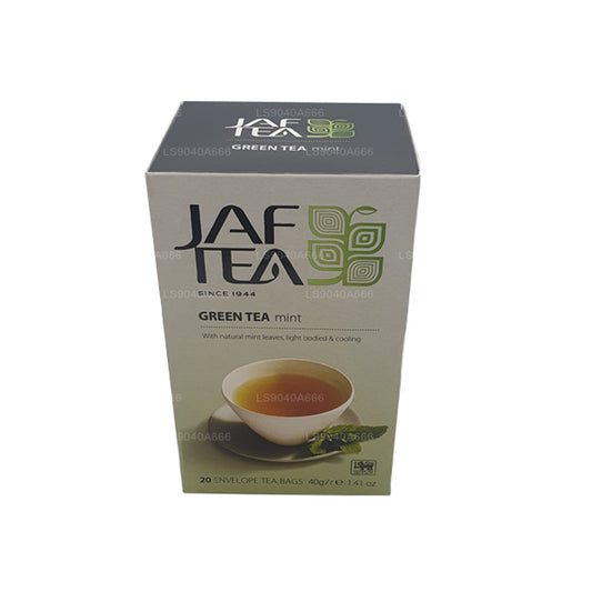Jaf Tea Pure Green Kollektion Grönt te Mintfolie Kuvert Tepåsar (40g)