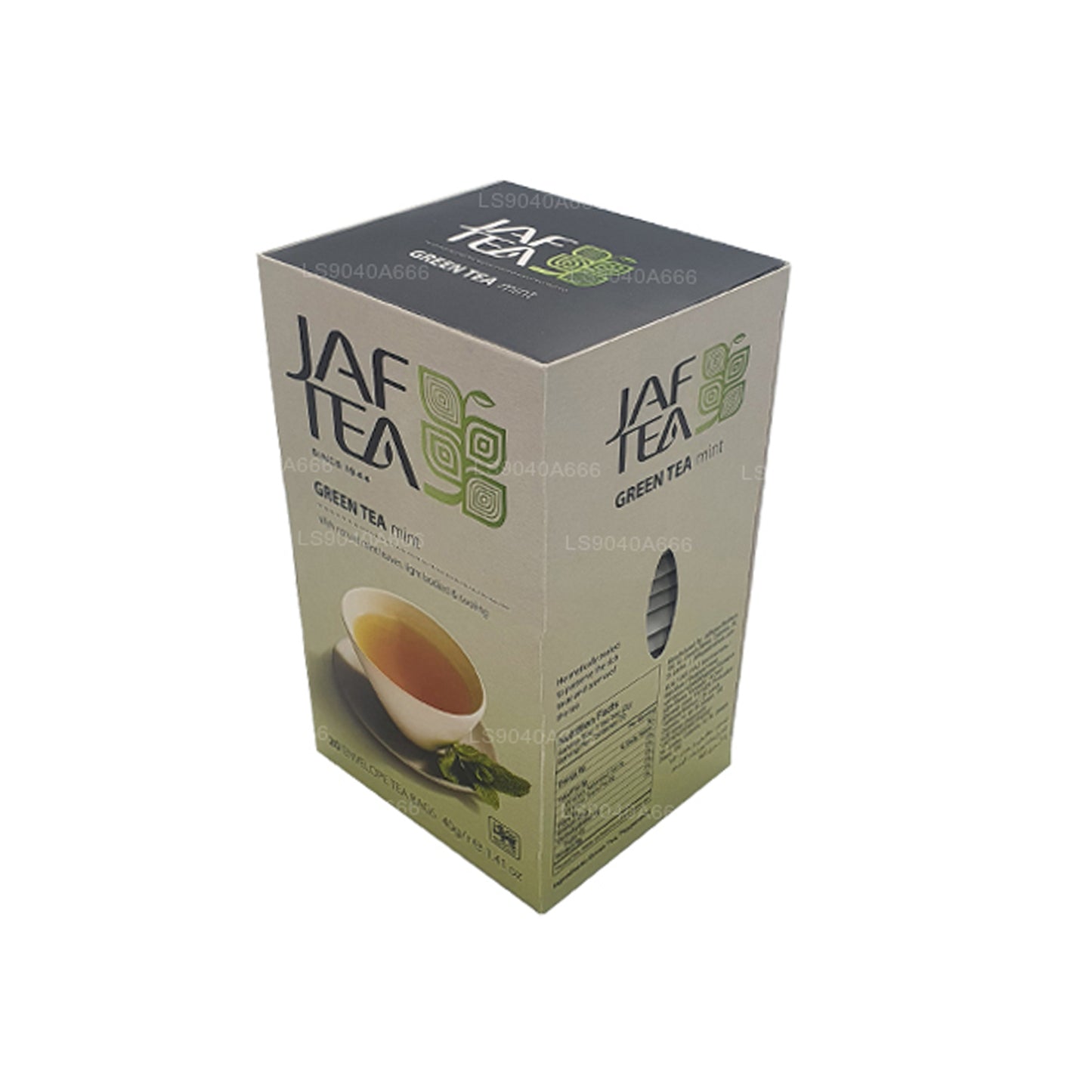 Jaf Tea Pure Green Kollektion Grönt te Mintfolie Kuvert Tepåsar (40g)