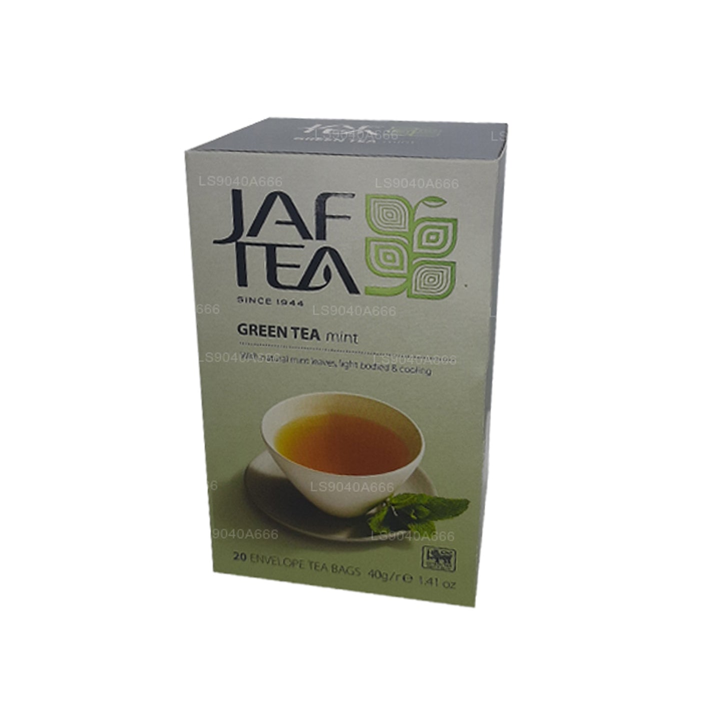 Jaf Tea Pure Green Kollektion Grönt te Mintfolie Kuvert Tepåsar (40g)