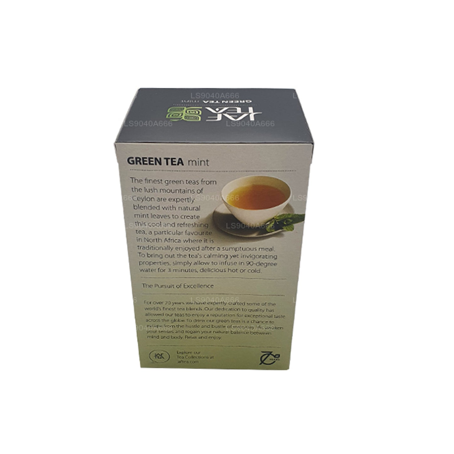 Jaf Tea Pure Green Kollektion Grönt te Mintfolie Kuvert Tepåsar (40g)