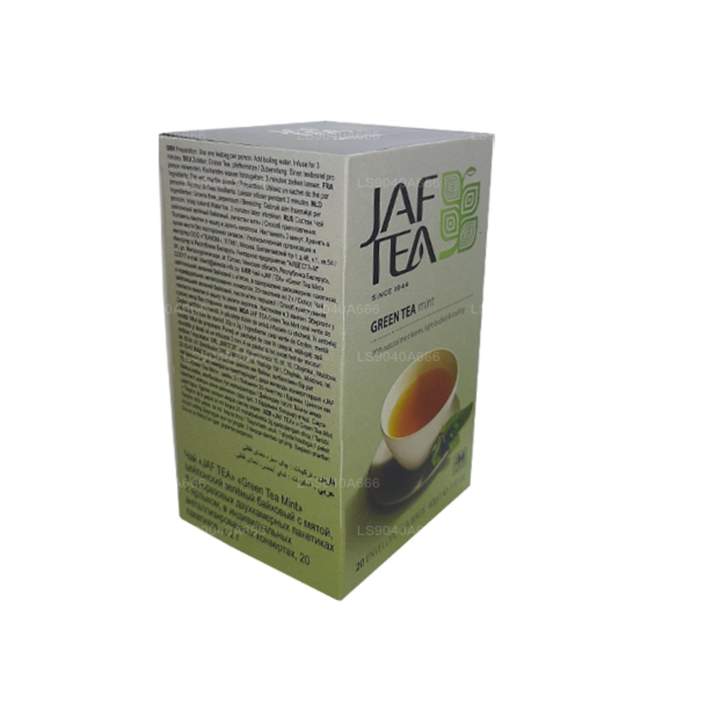 Jaf Tea Pure Green Kollektion Grönt te Mintfolie Kuvert Tepåsar (40g)