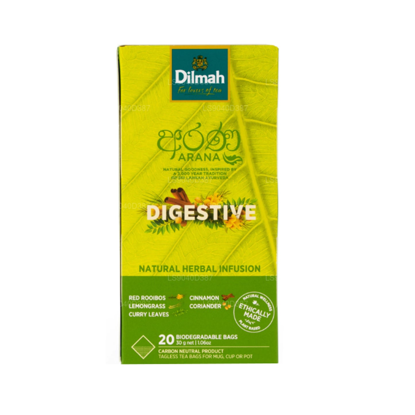 Dilmah Arana Digestive Red Rooibos Natural Herbal Infusion (20 Tagless tepåsar)