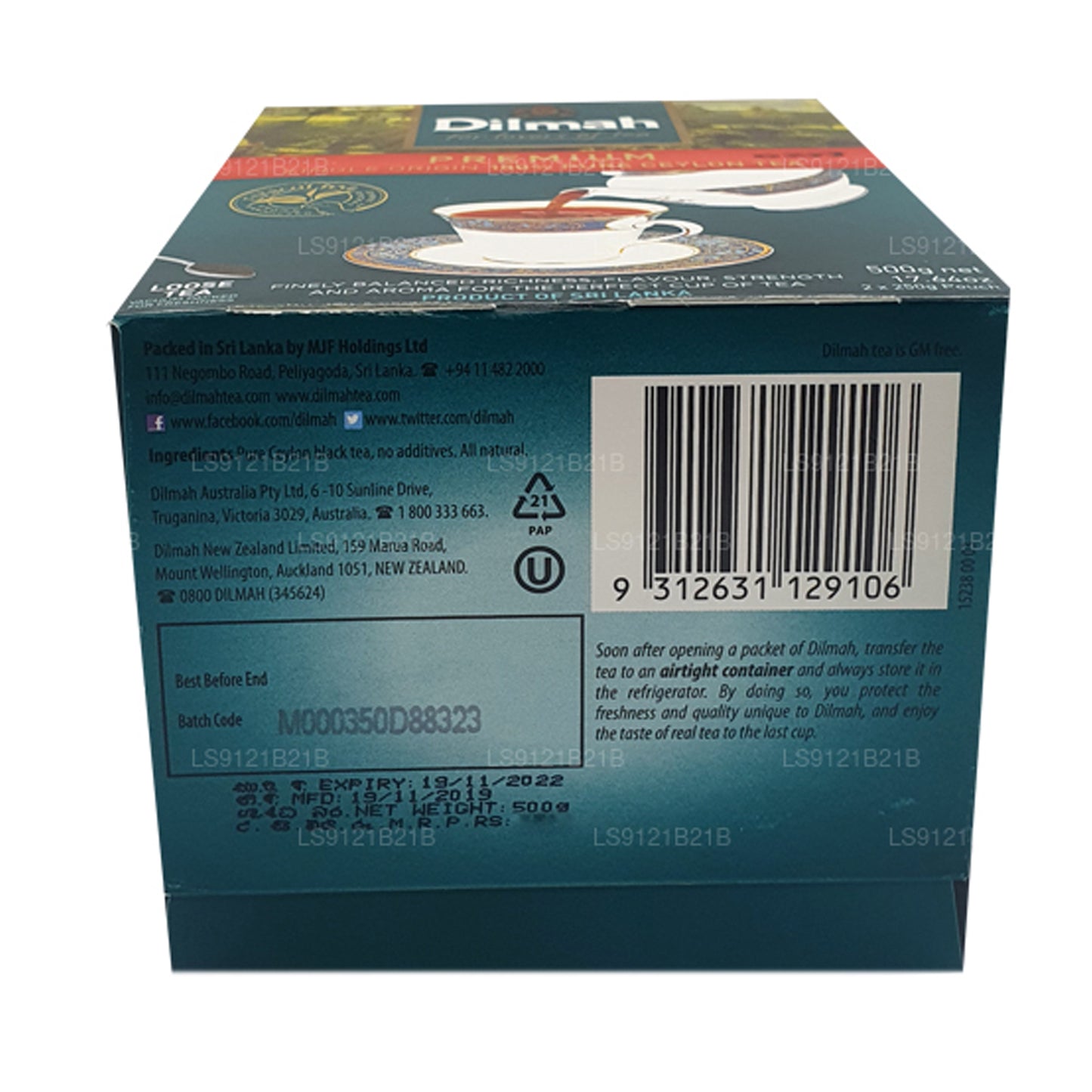 Dilmah Premium Ceylon lösa blad te (125g)