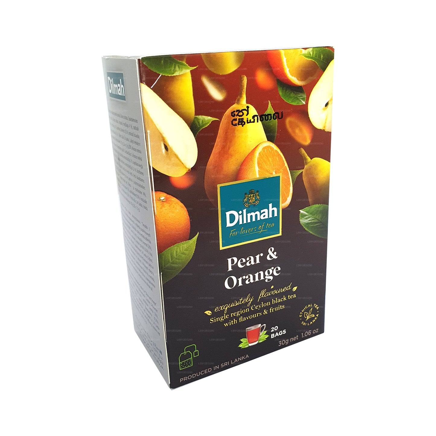 Dilmah päron och apelsin smaksatt Ceylon svart te (30g) 20 tepåsar
