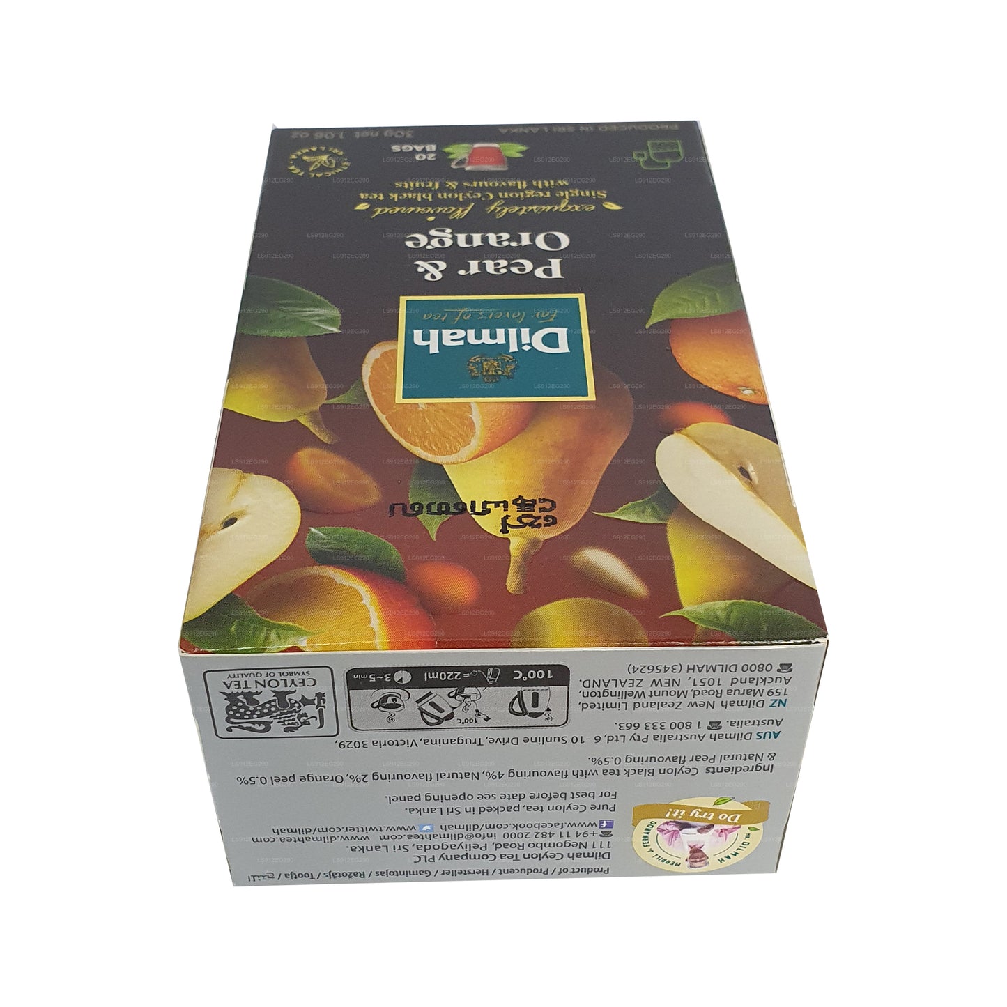 Dilmah päron och apelsin smaksatt Ceylon svart te (30g) 20 tepåsar