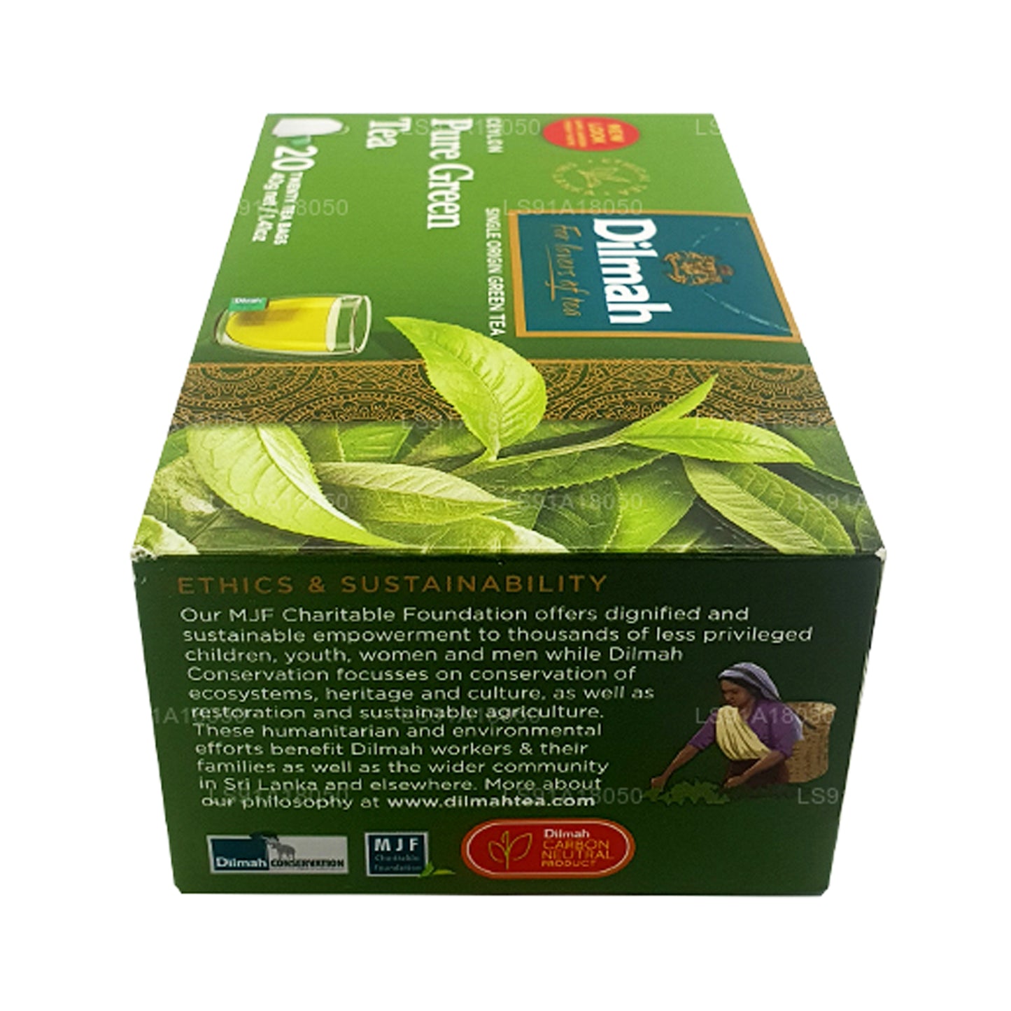 Dilmah Pure Ceylon grönt te (40g) 20 tepåsar
