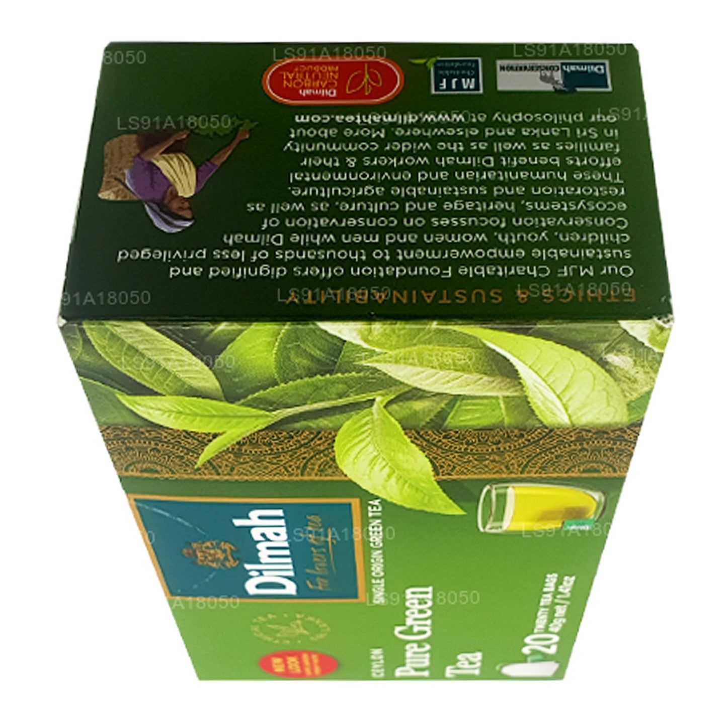 Dilmah Pure Ceylon grönt te (40g) 20 tepåsar