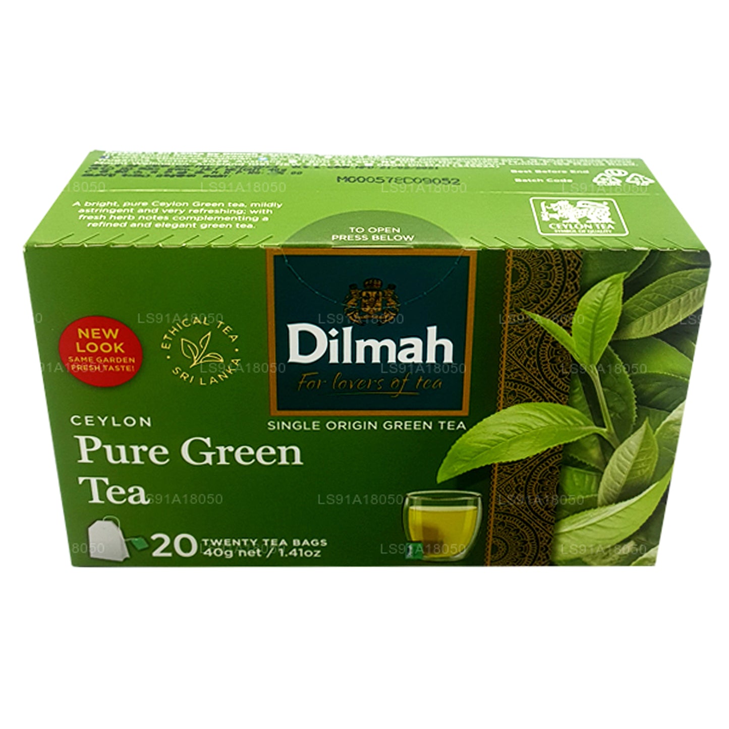 Dilmah Pure Ceylon grönt te (40g) 20 tepåsar