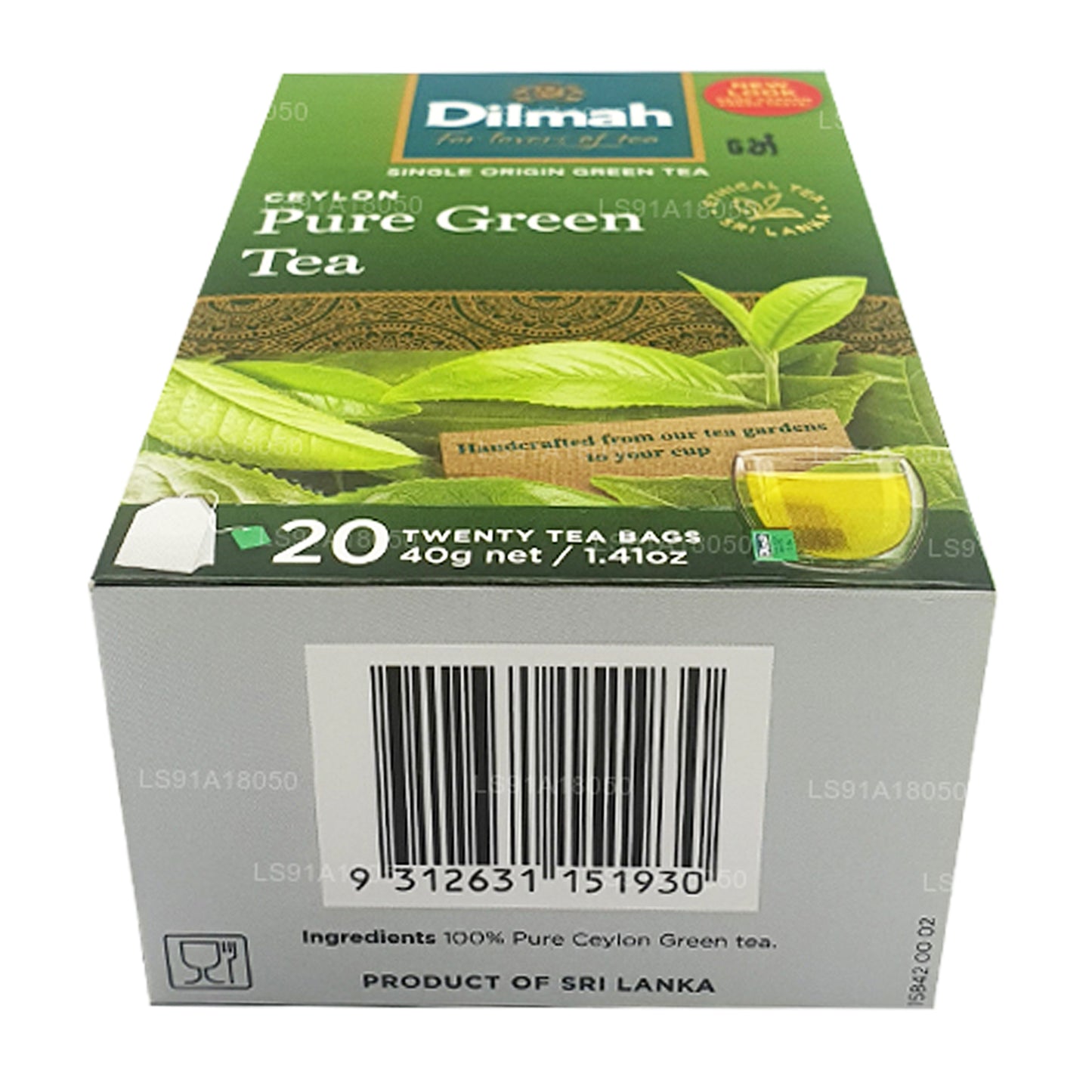 Dilmah Pure Ceylon grönt te (40g) 20 tepåsar