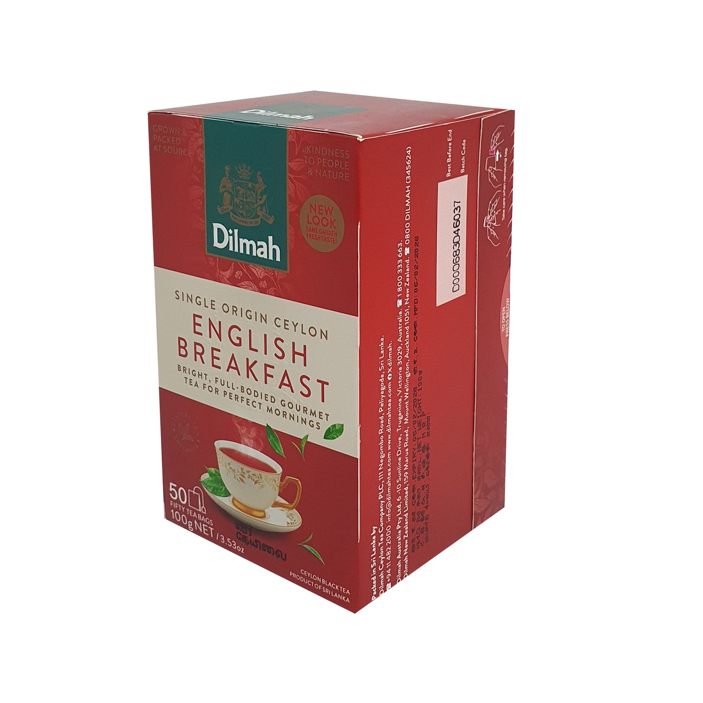Dilmah engelsk frukost te, 50 tepåsar (100g)