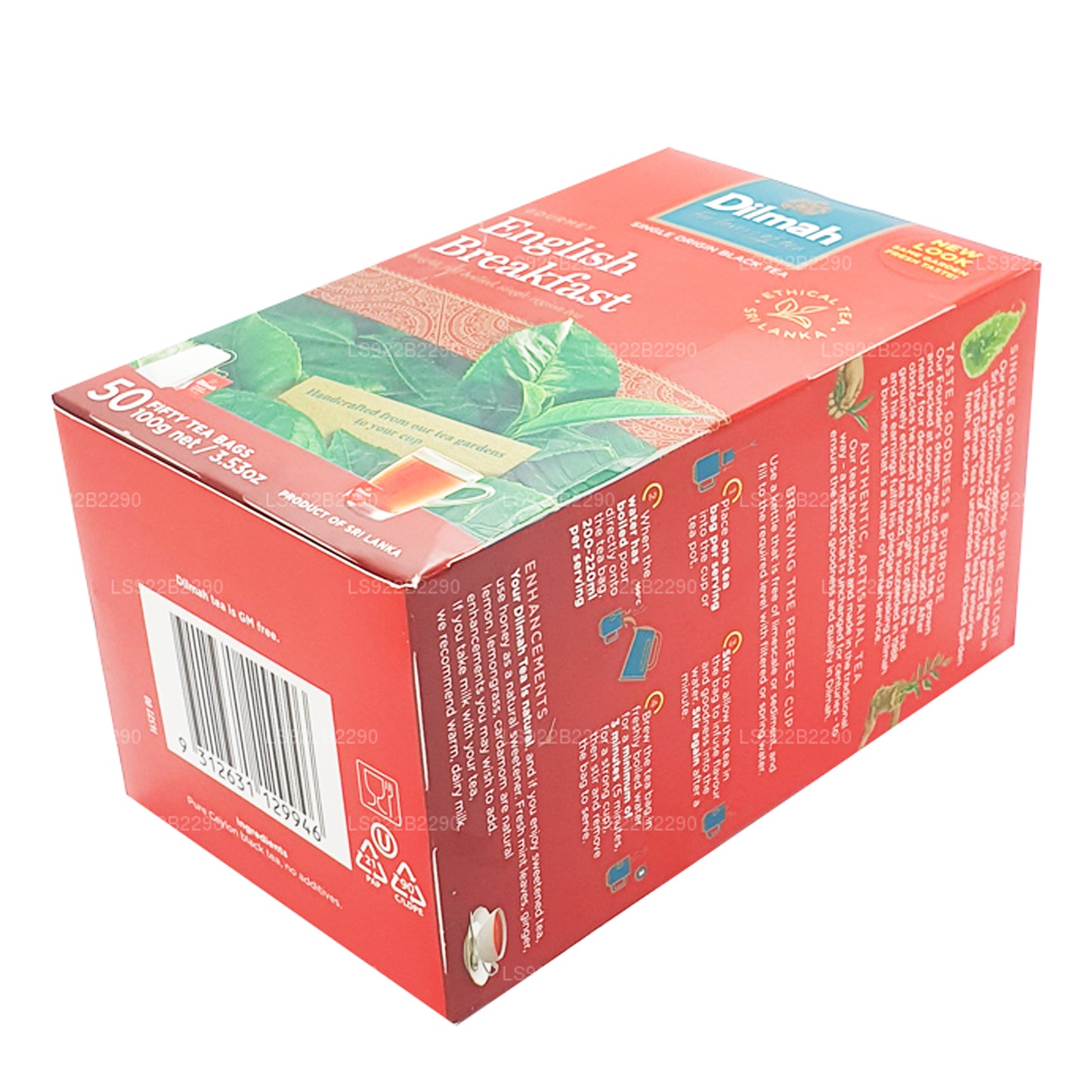 Dilmah engelsk frukost te, 50 tepåsar (100g)