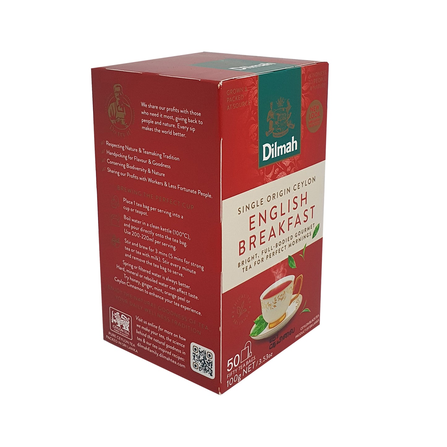 Dilmah engelsk frukost te, 50 tepåsar (100g)