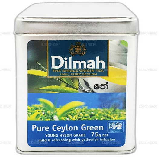 Dilmah Pure Ceylon grönt te (YOUNG HYSON GRADE) Löst bladte (75g) Caddy