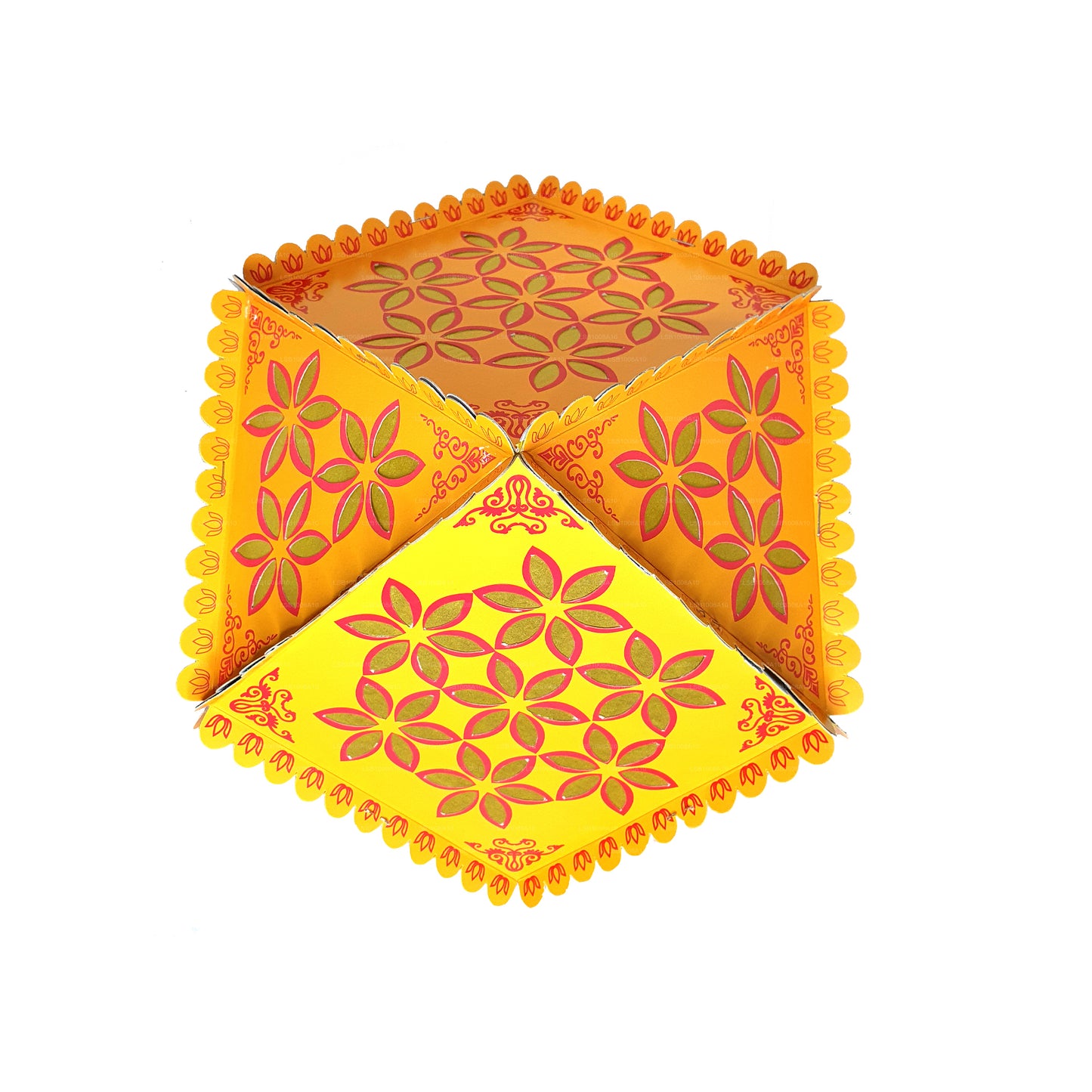 Lakpura Cardboard Vesak Lanterns (Atapattam Koodu) 3Pcs Pack