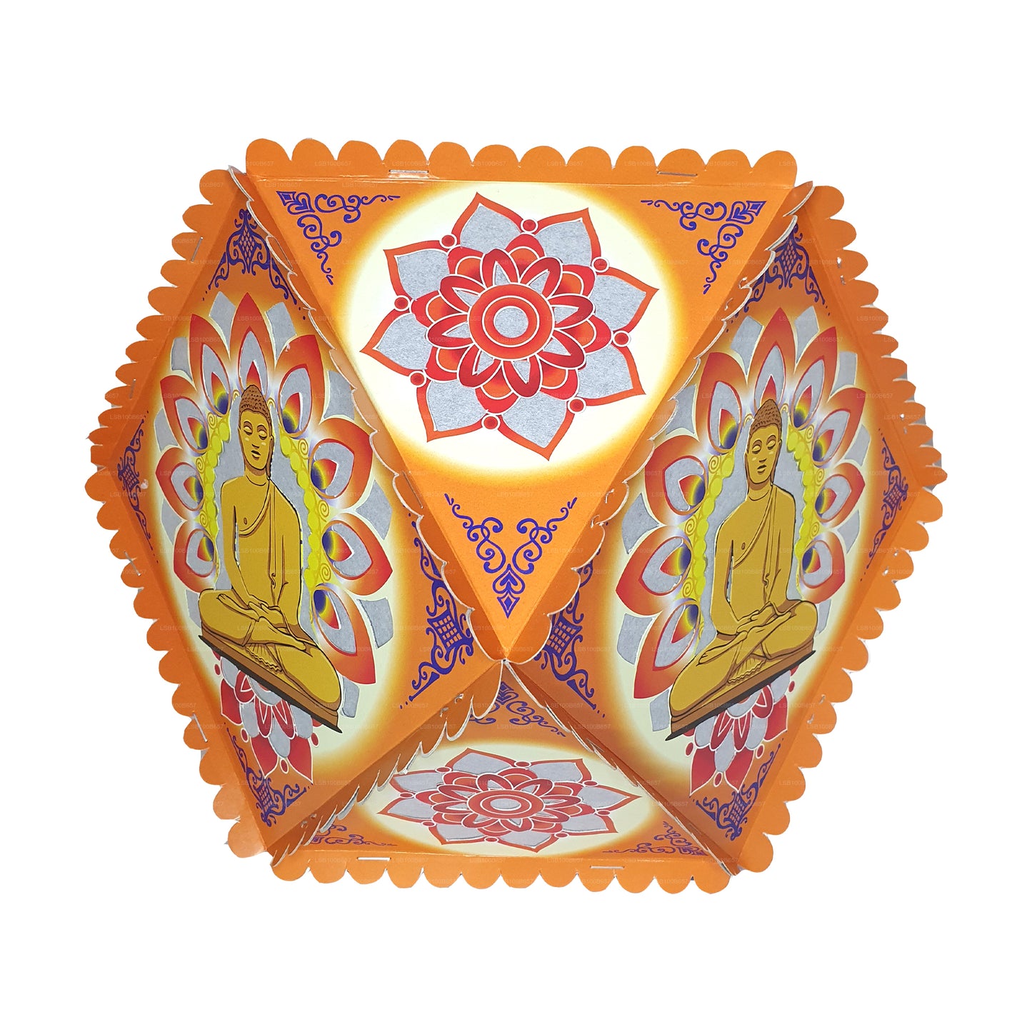 Lakpura Cardboard Vesak Lanterns (Atapattam Koodu) 3Pcs Pack