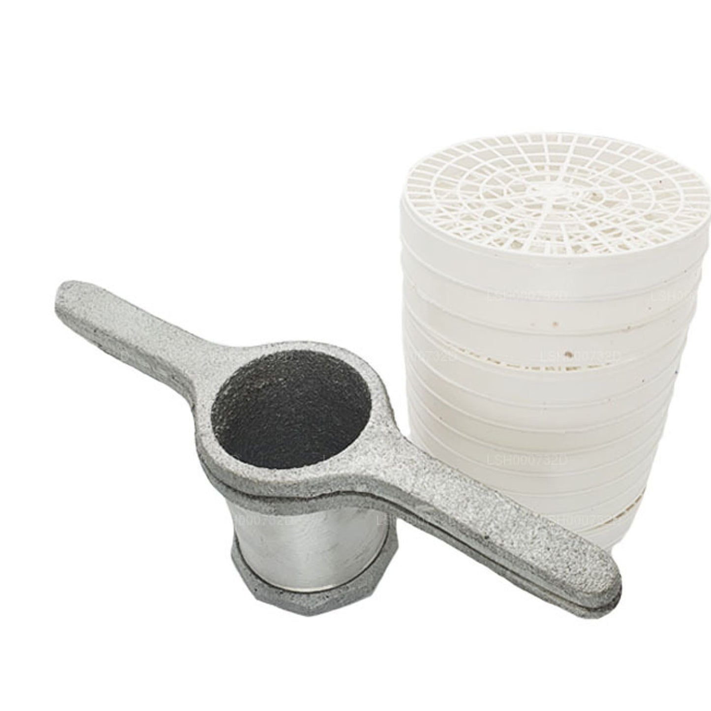 Strängbehållare (aluminium) och 12 plastbrickor