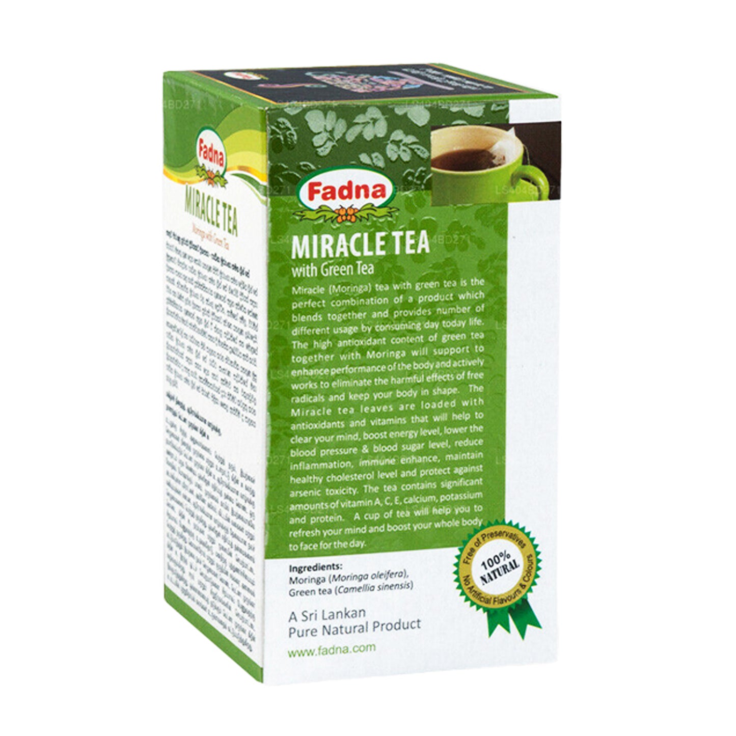Fadna Miracle Tea Moringa med grönt te (40g) 20 tepåsar