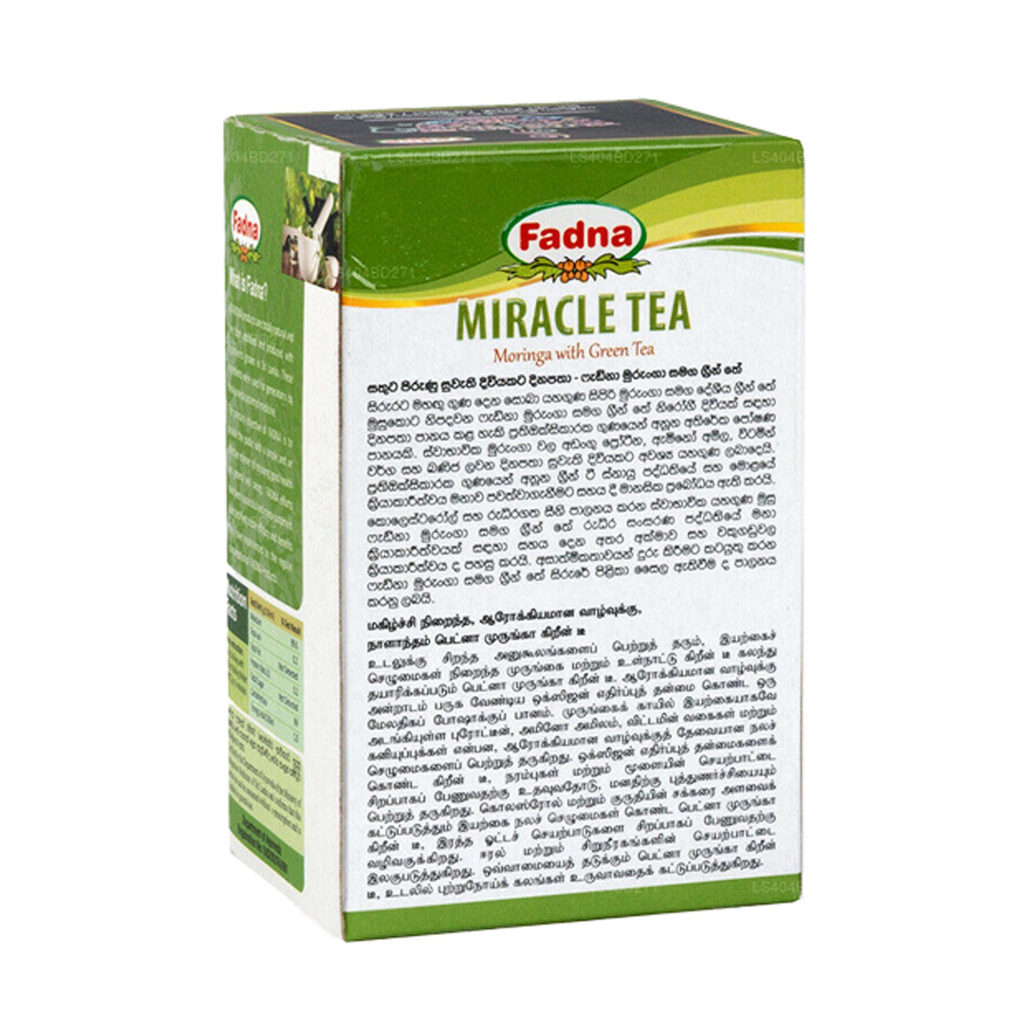 Fadna Miracle Tea Moringa med grönt te (40g) 20 tepåsar